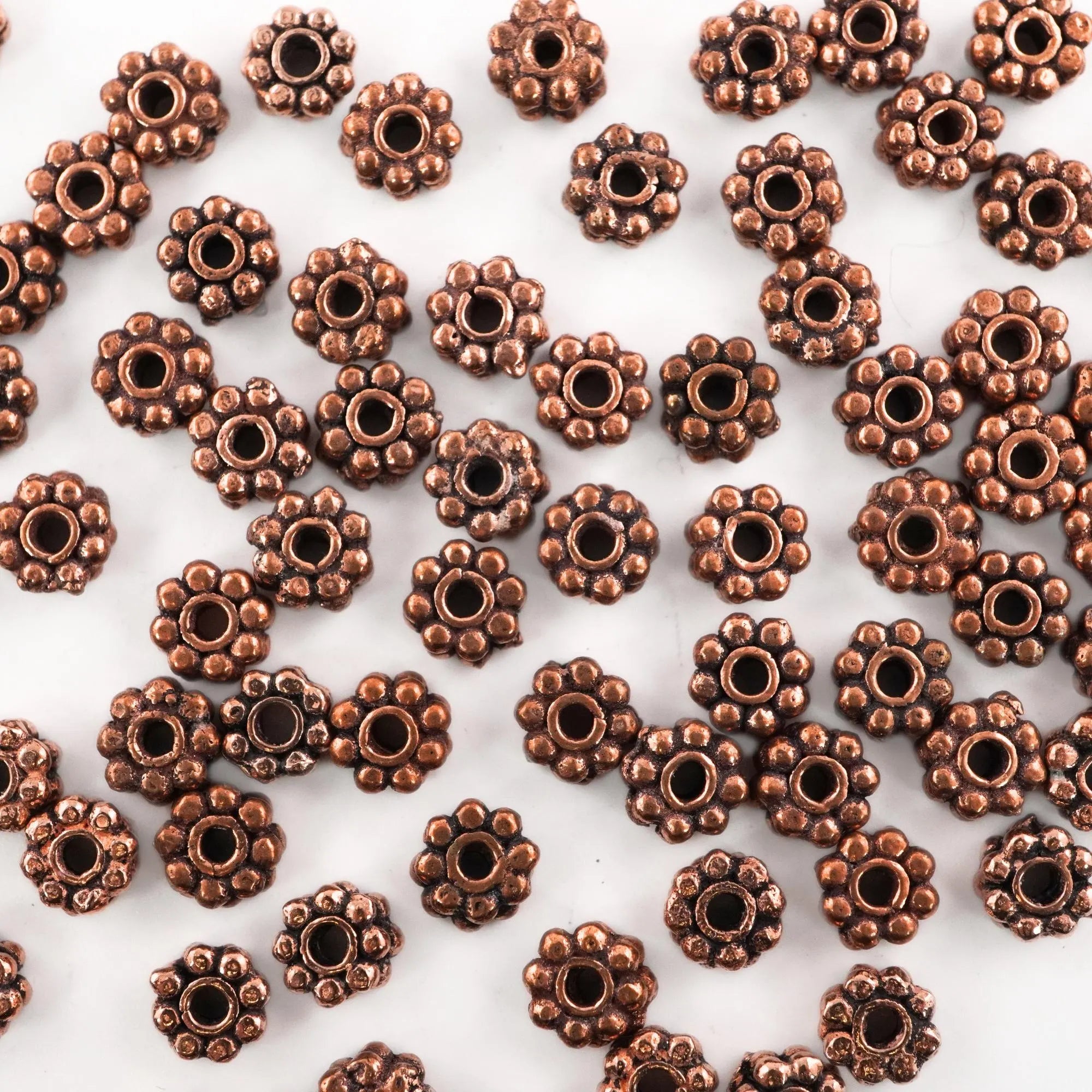 Antique Copper Flower Shape Daisy Spacers Beads Metal Bead DIY Vintage Boho