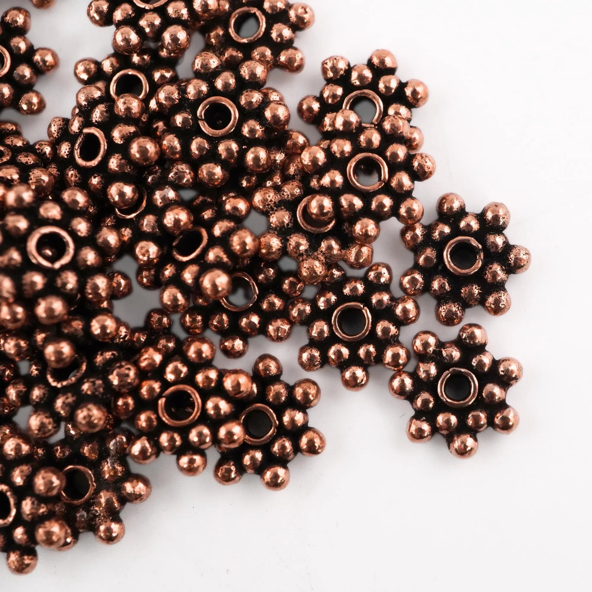 Antique Copper Flower Shape Daisy Spacers Beads Metal Bead DIY Vintage Boho