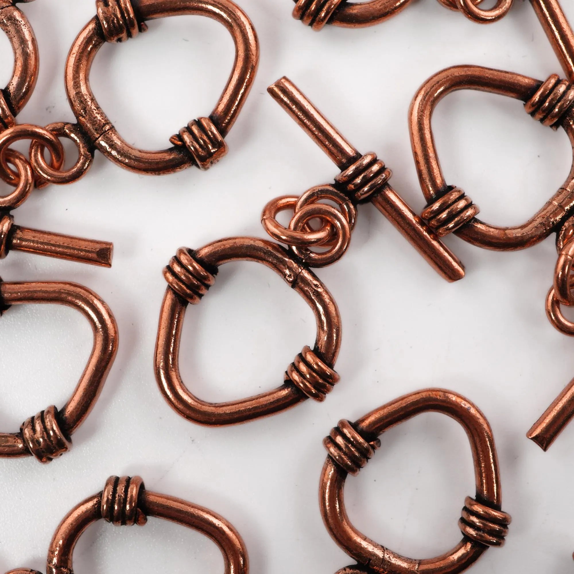 Antique Copper Bali Toggle Clasp Clap Hook For Rustic Boho DIY Clasps