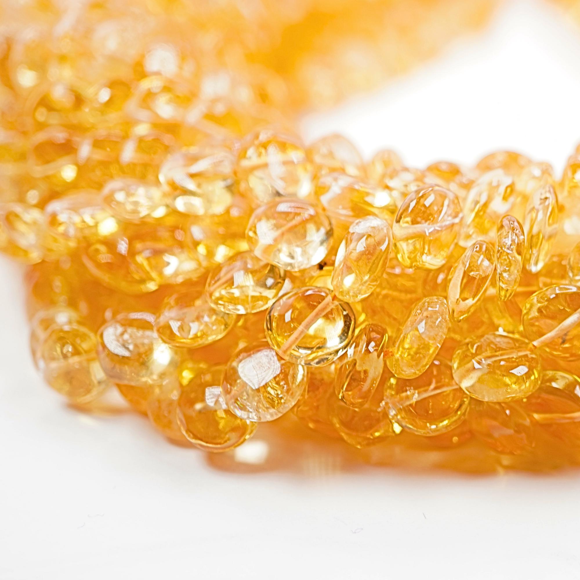 Citrine Smooth Coin Shape Gemstone Strand Beads