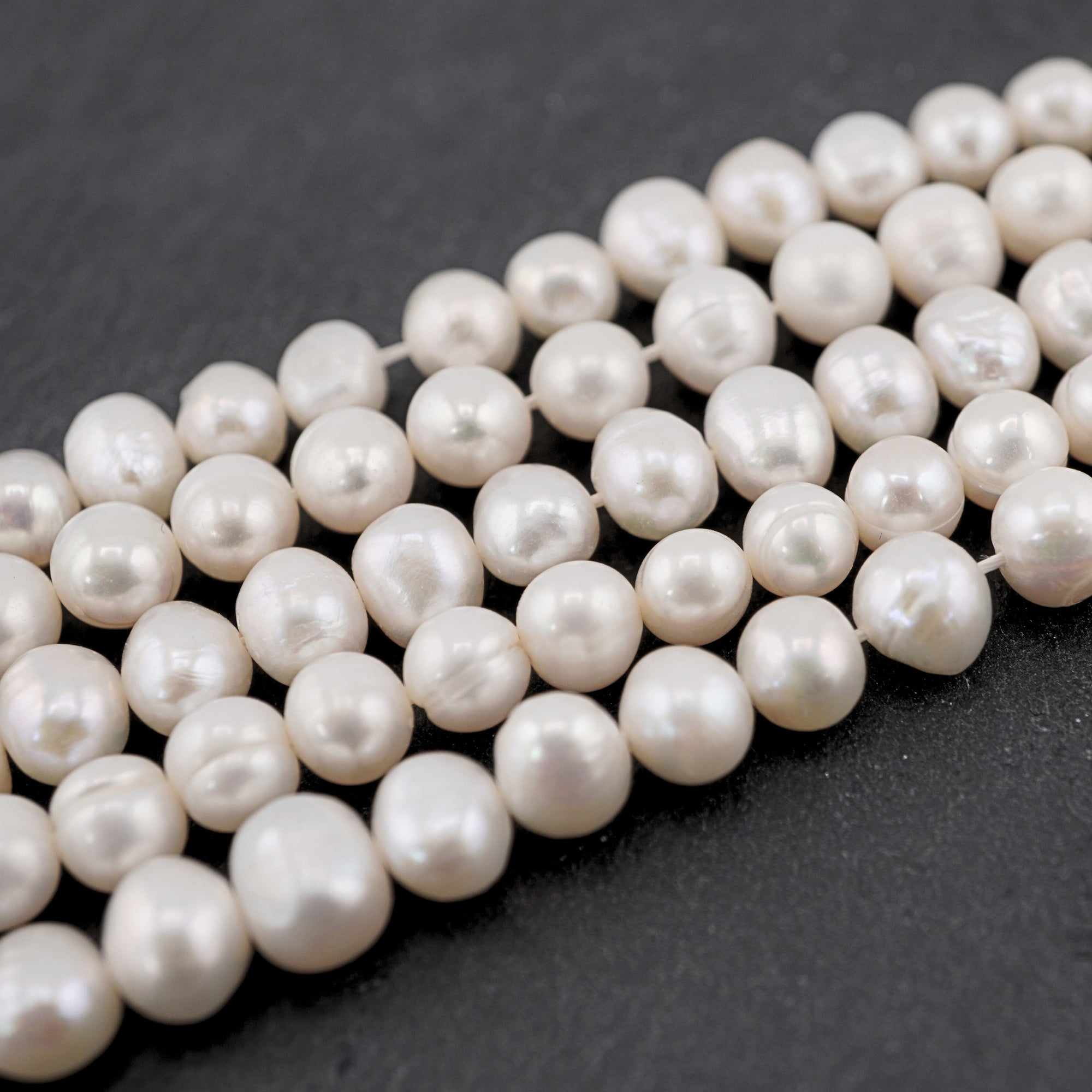 Classic white cultured pearls for handmade designs


