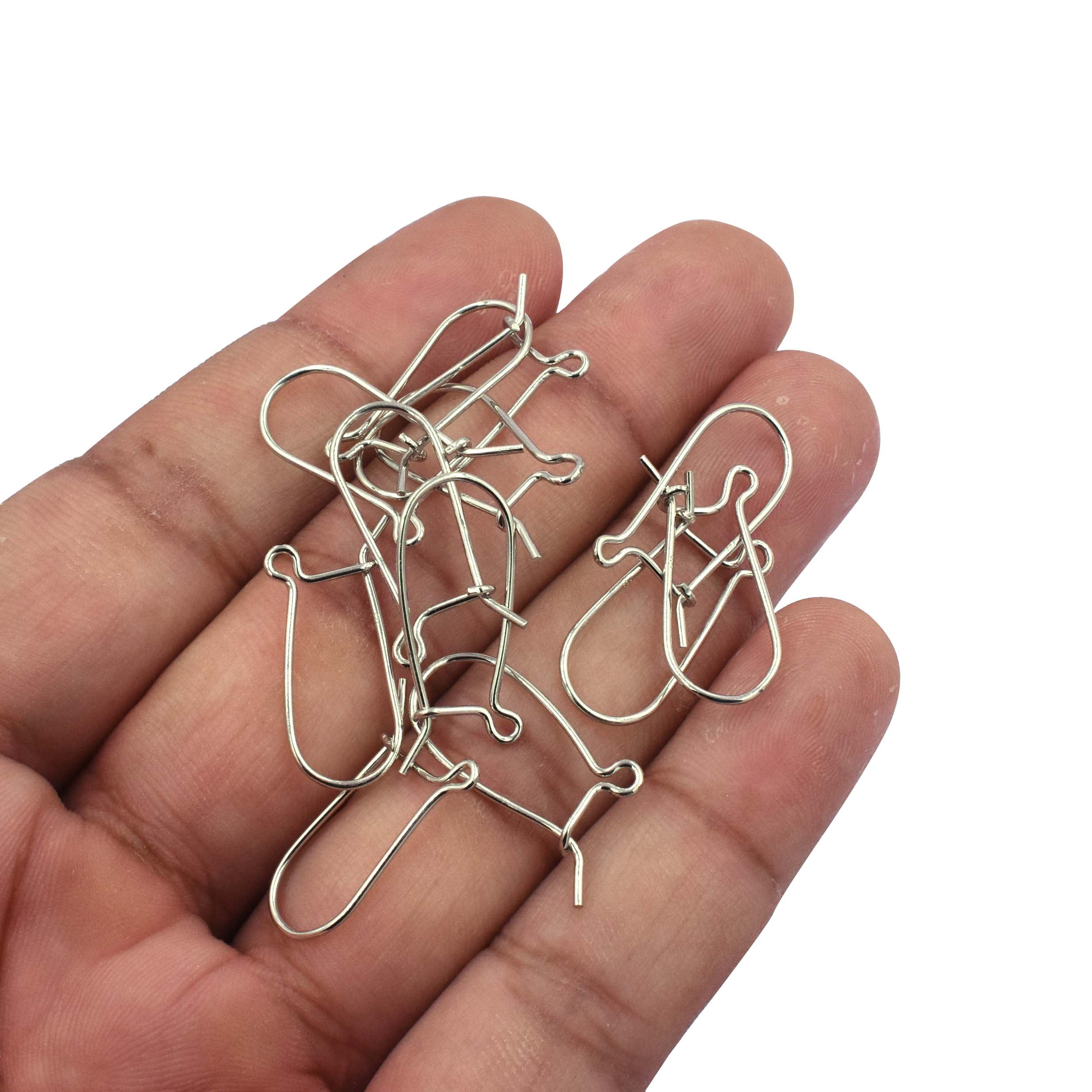 Kidney Earwire Hook 23x10 mm Sterling Silver Ear Wire Sold by 2 Pairs