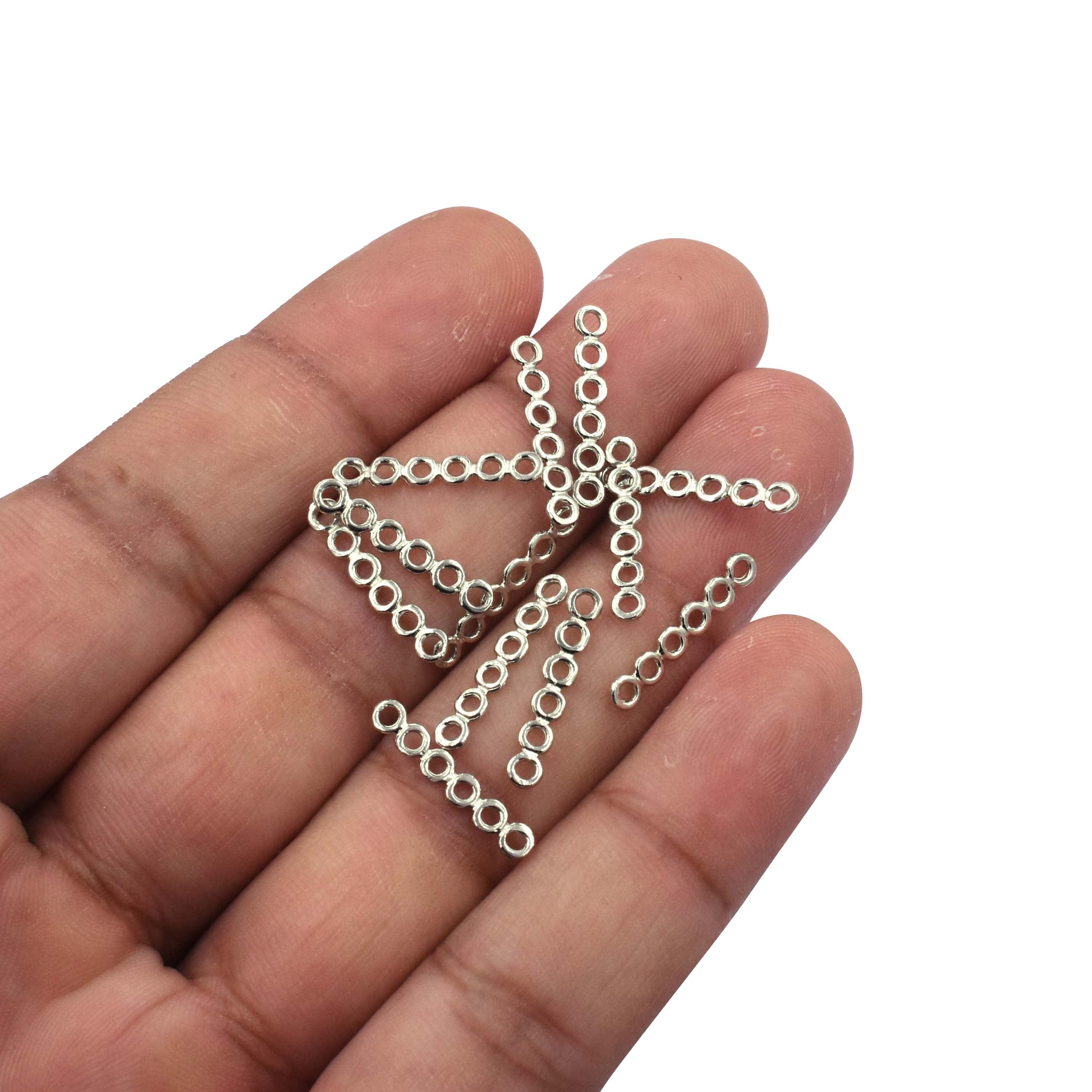 6 Strand Spacer Bar Separator 17.7X2.7 mm Sterling Silver Charm Sold by 4 Pcs