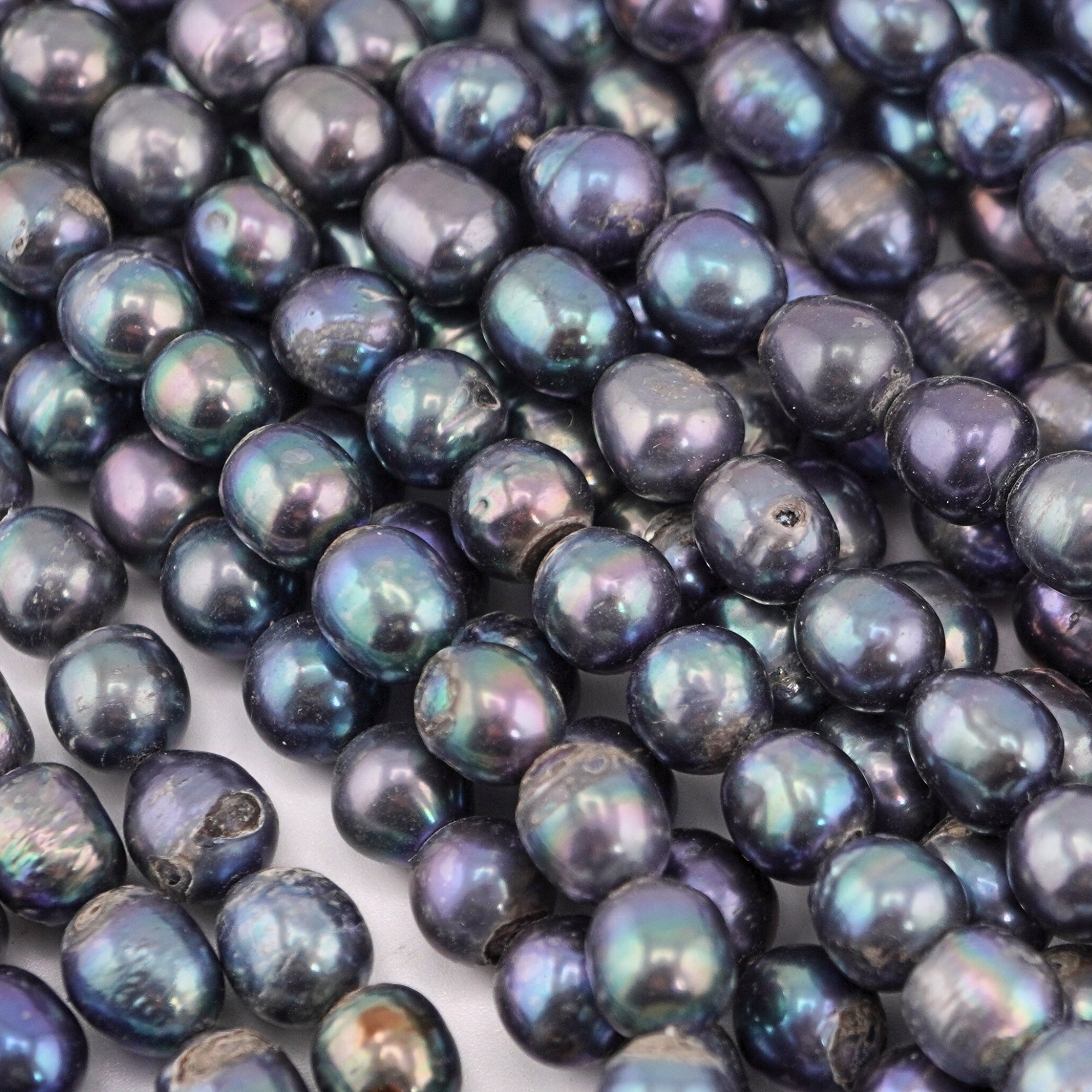 6 MM Peacock Oval Freshwater Pearls Beads