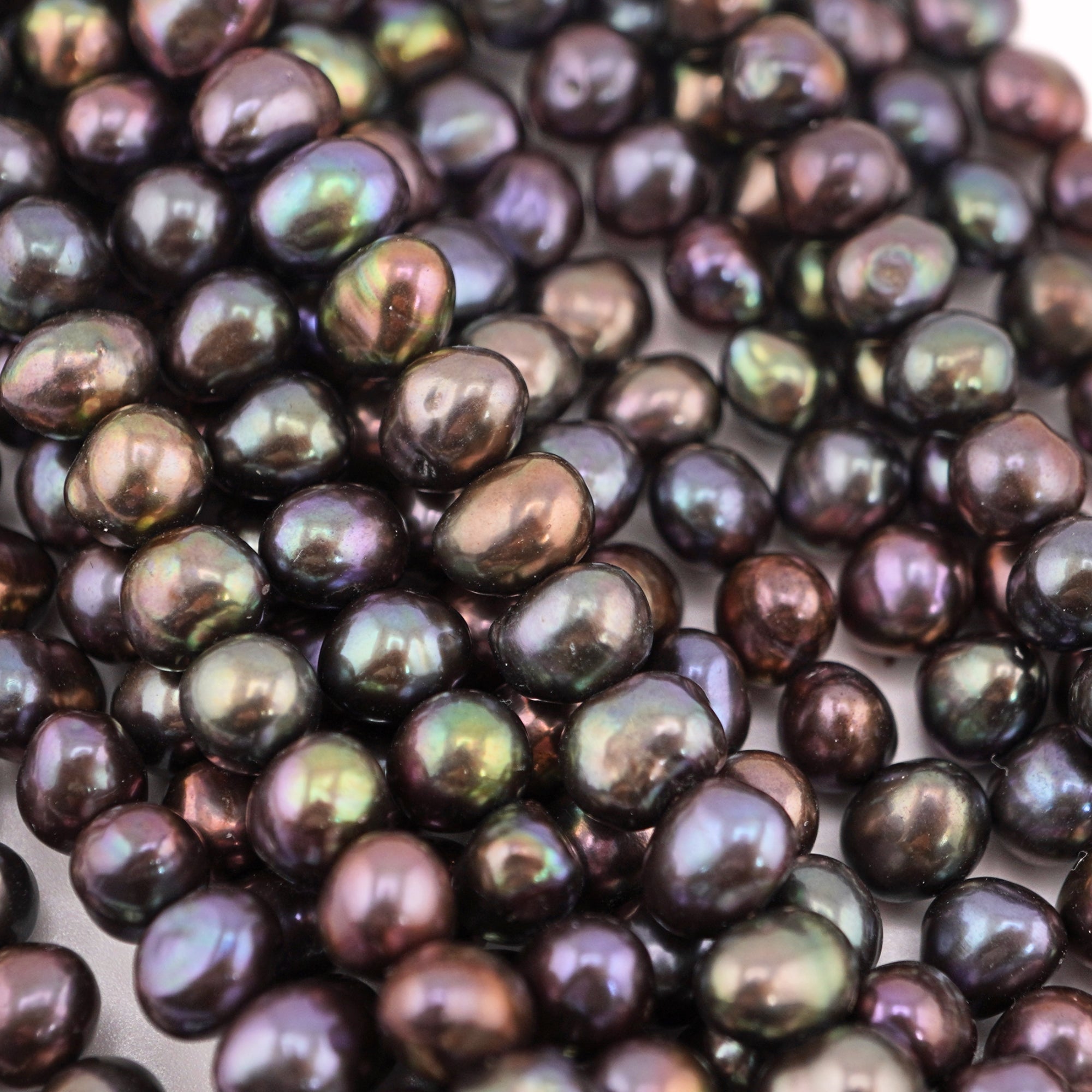 7 x 5 - 6 MM Peacock Oval Freshwater Pearls Beads