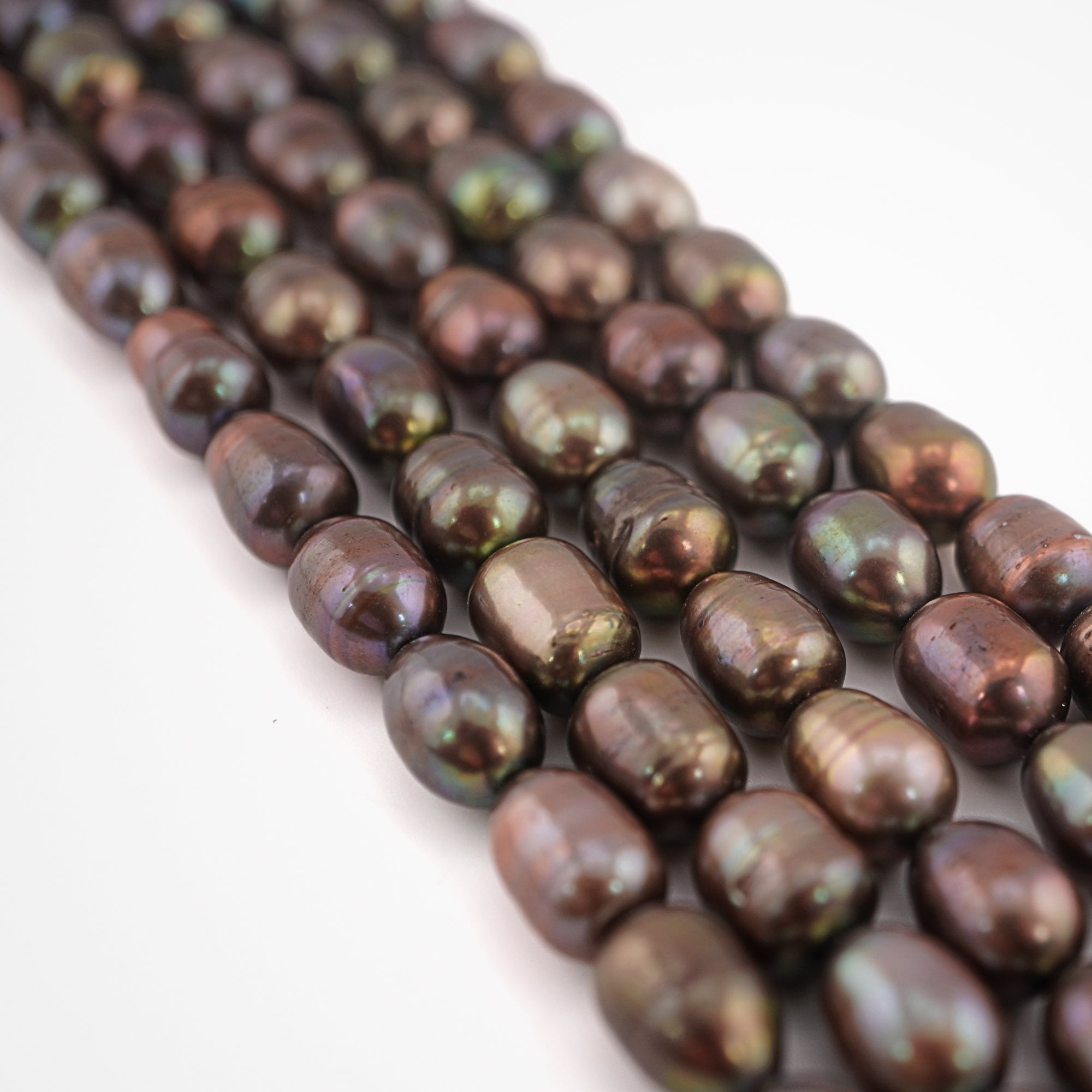 7 x 10 - 8 x 11 MM Peacock Oval Freshwater Pearls Beads