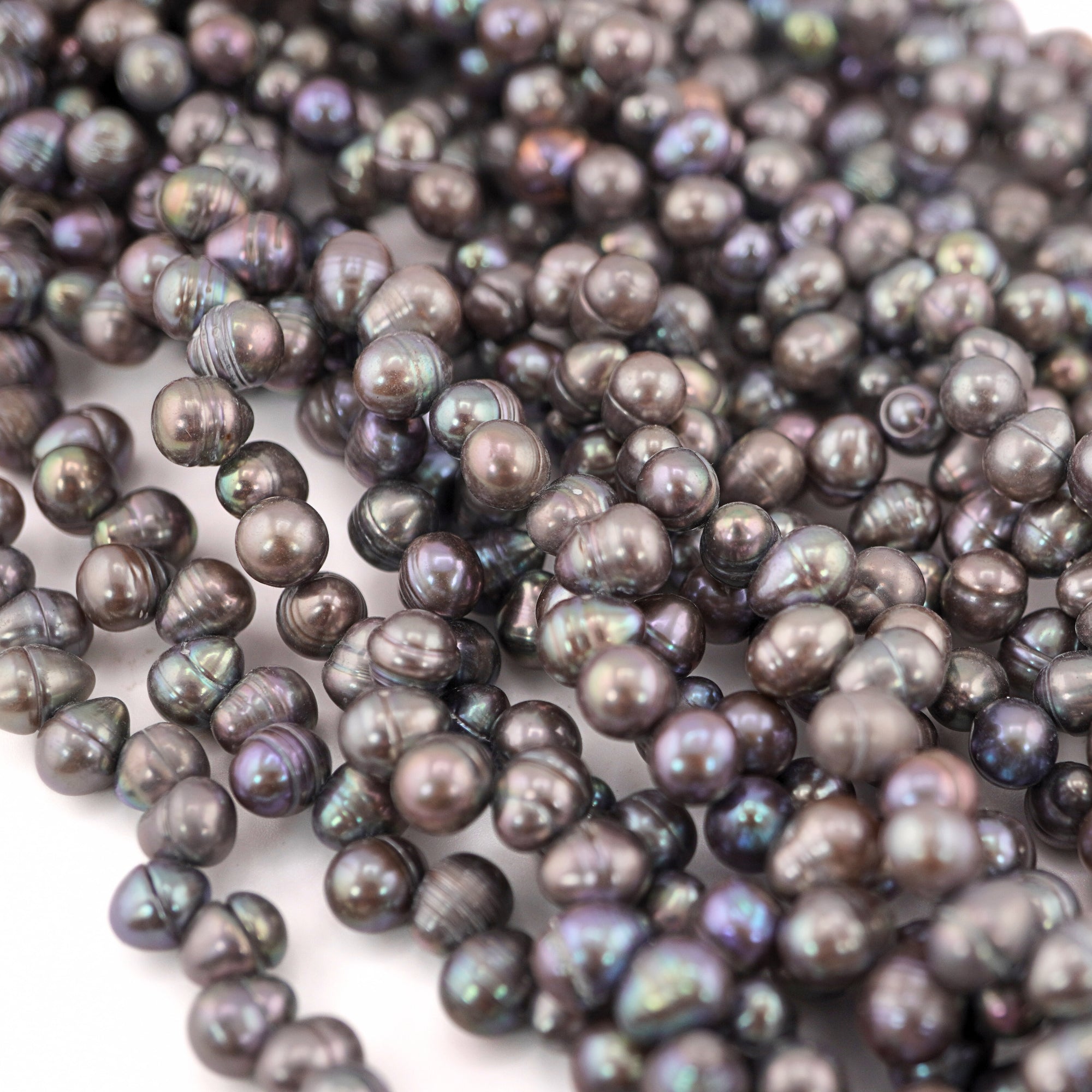 7 x 6 MM Peacock Oval Freshwater Pearls Beads