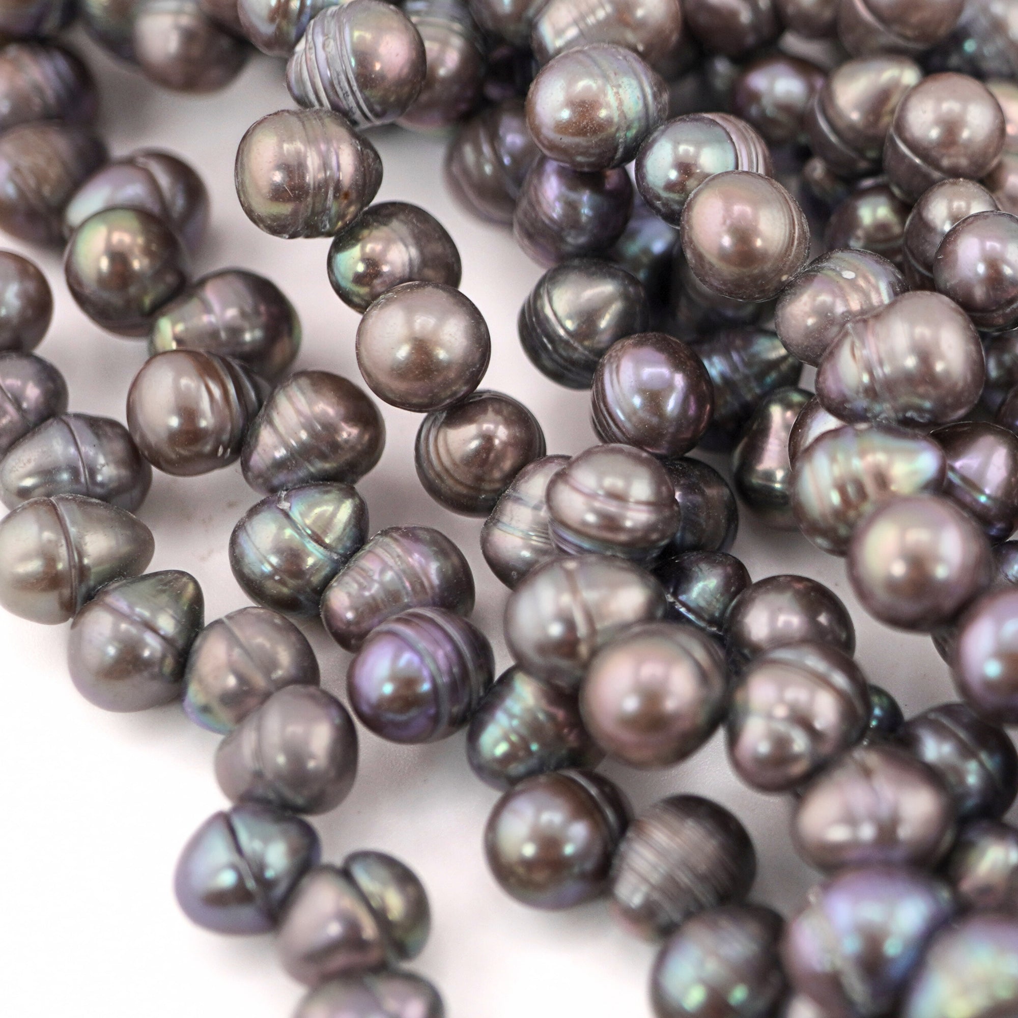 7 x 6 MM Peacock Oval Freshwater Pearls Beads