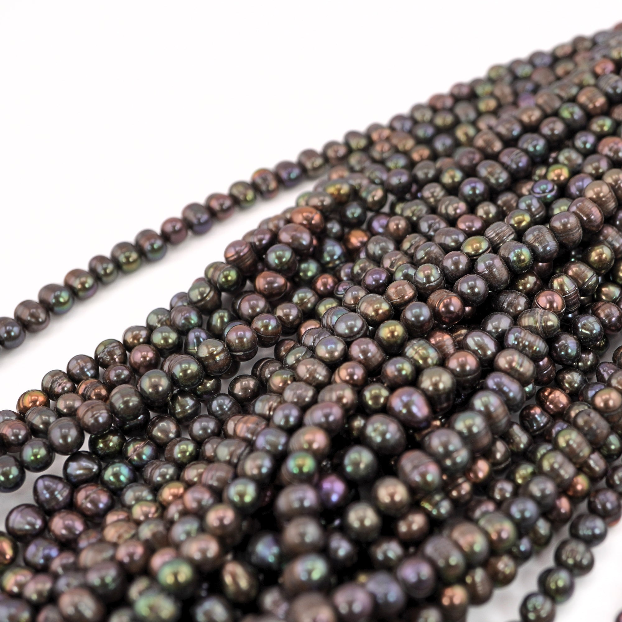 8 x 7 MM Peacock Oval Freshwater Pearls Beads