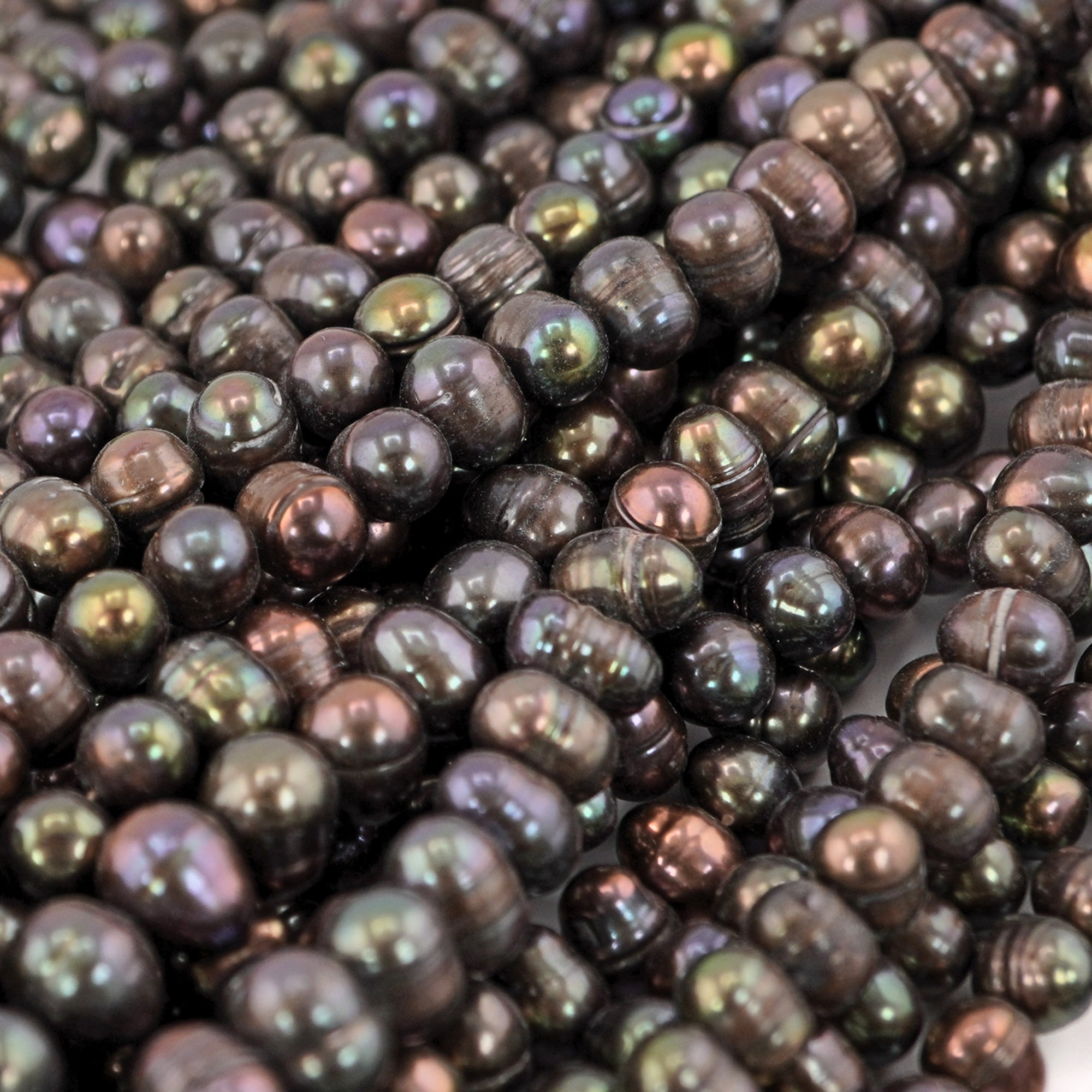 8 x 7 MM Peacock Oval Freshwater Pearls Beads