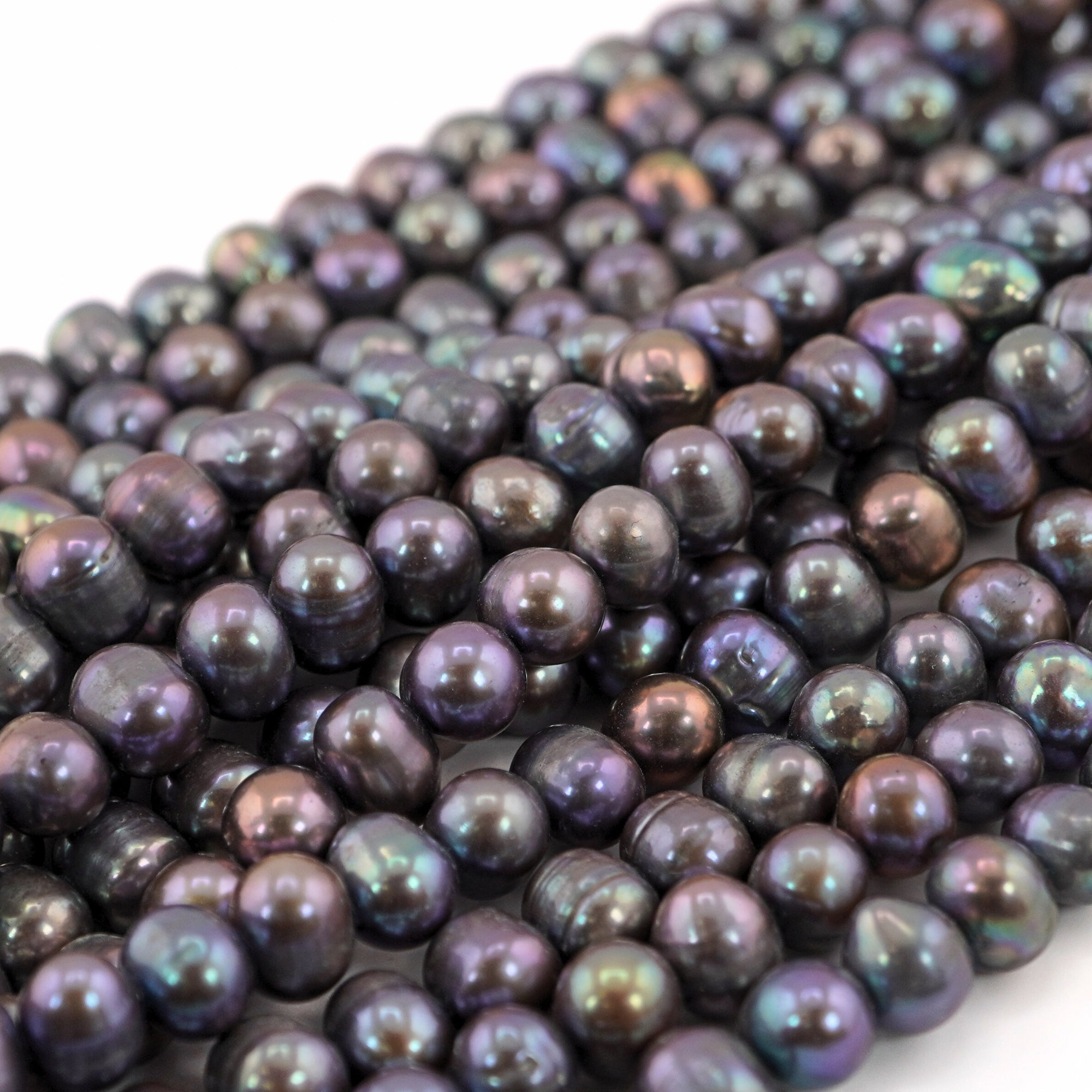9 x 7 MM Peacock Oval Freshwater Pearls Beads