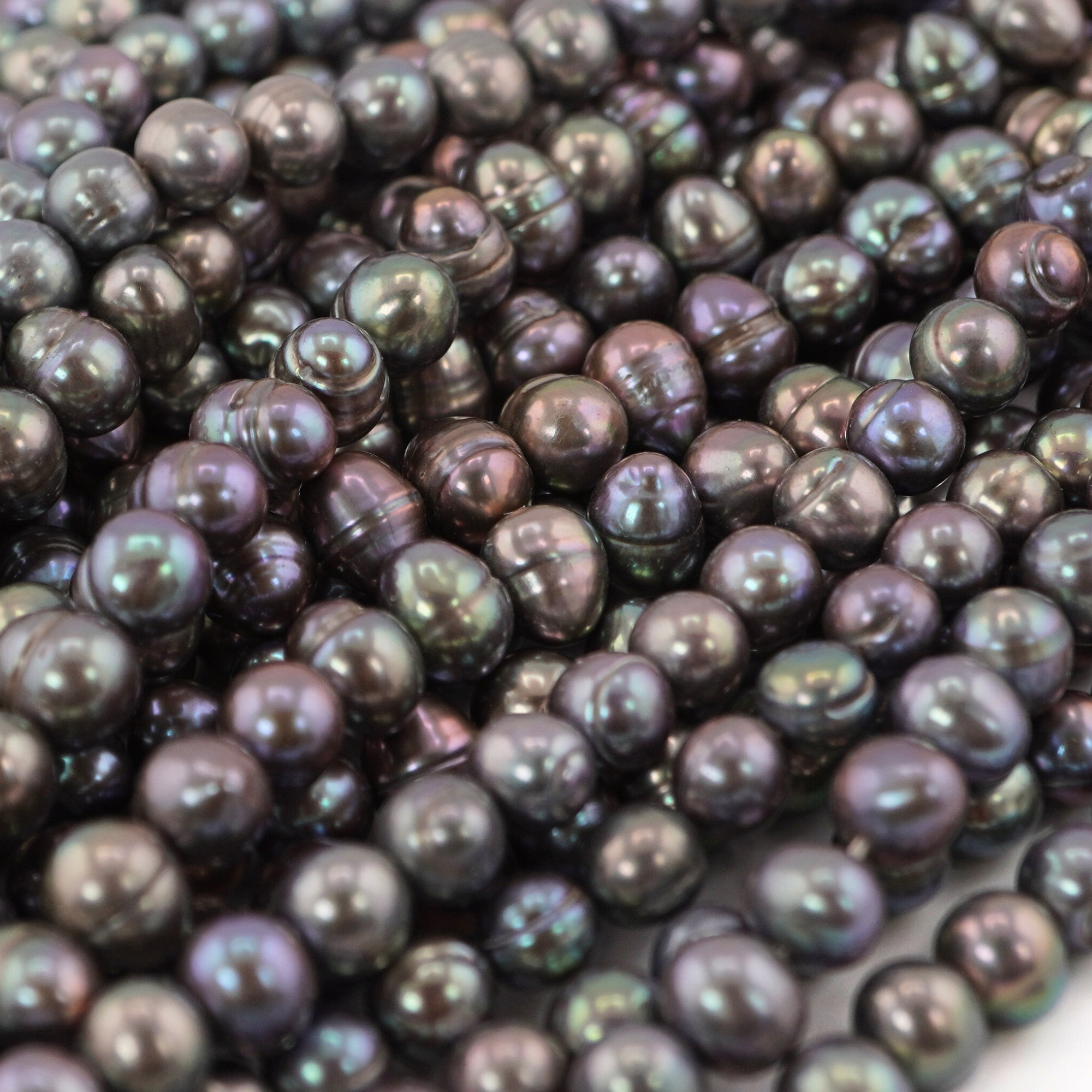 8 x 7 - 7 x 6 MM Peacock Oval Freshwater Pearls Beads