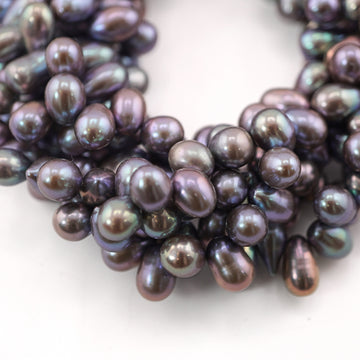 10 x 7 - 8 x 7 MM Peacock Oval Freshwater Pearls Beads