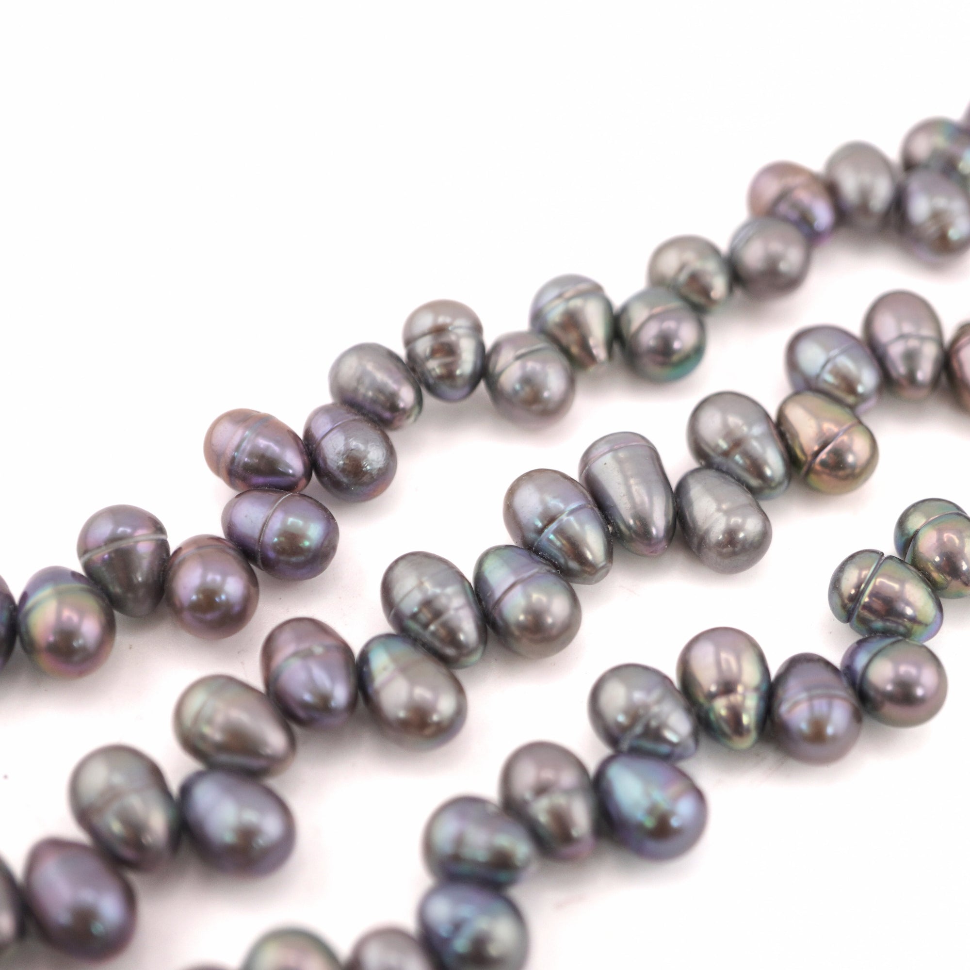6 x 5 - 6 MM Peacock Oval Freshwater Pearls Beads