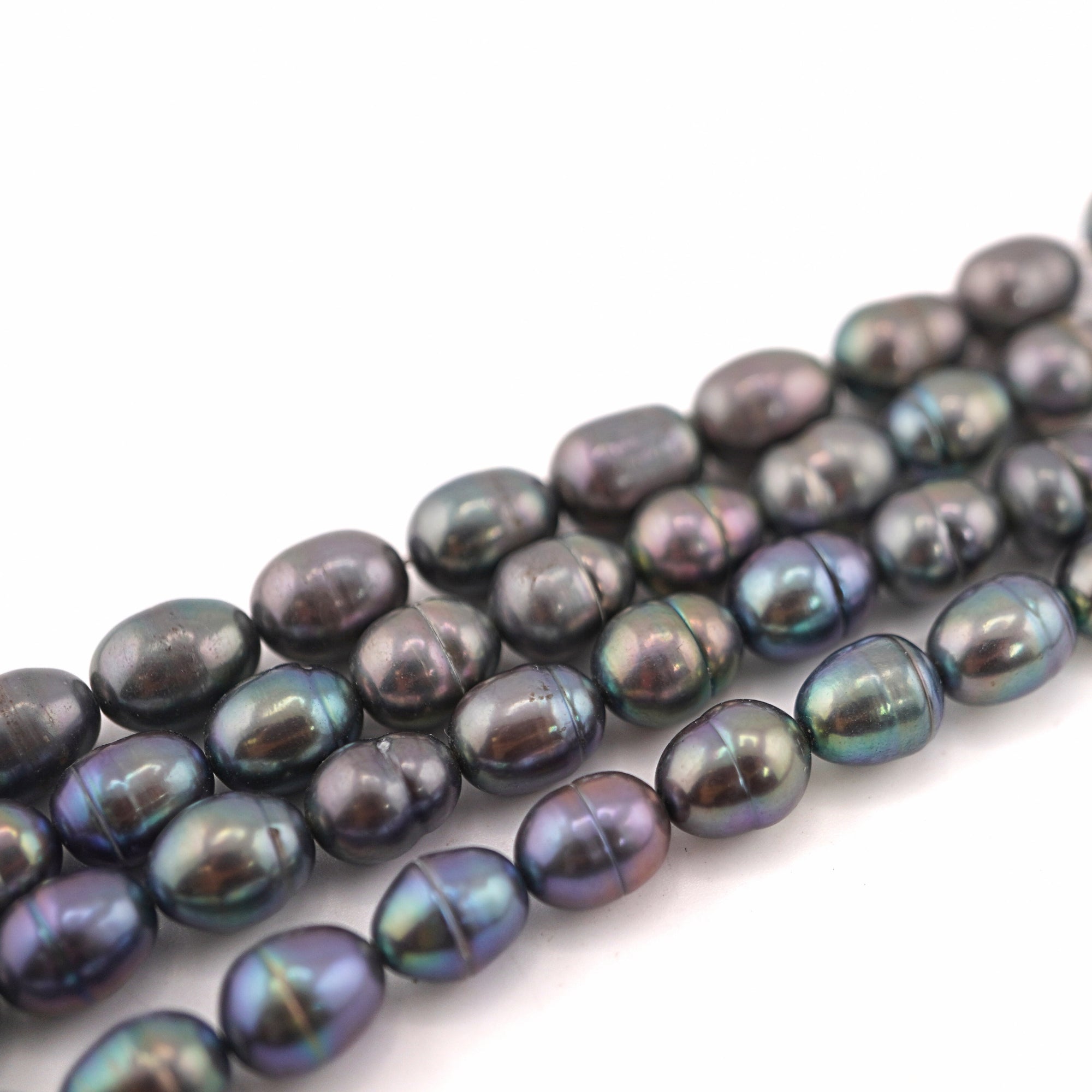 9 x 7 MM Peacock Oval Freshwater Pearls Beads