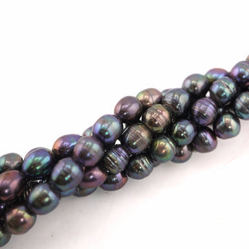9 x 8 - 7 MM Peacock Oval Freshwater Pearls Beads
