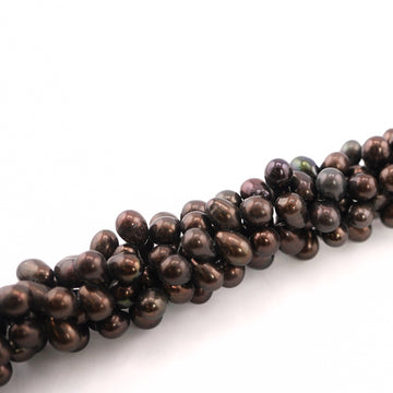 8 x 7 - 8 x 6 MM Chocolate Oval Freshwater Pearls Beads