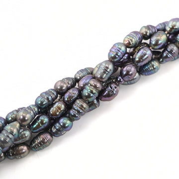 9 x 6 MM Peacock Oval Freshwater Pearls Beads
