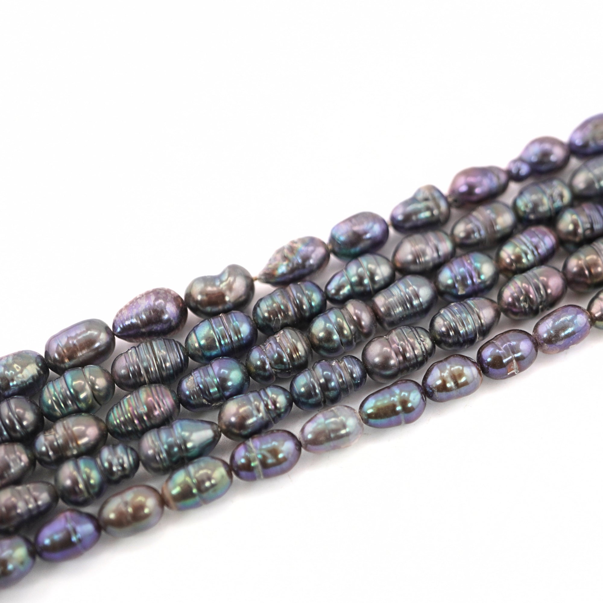 9 x 6 MM Peacock Oval Freshwater Pearls Beads