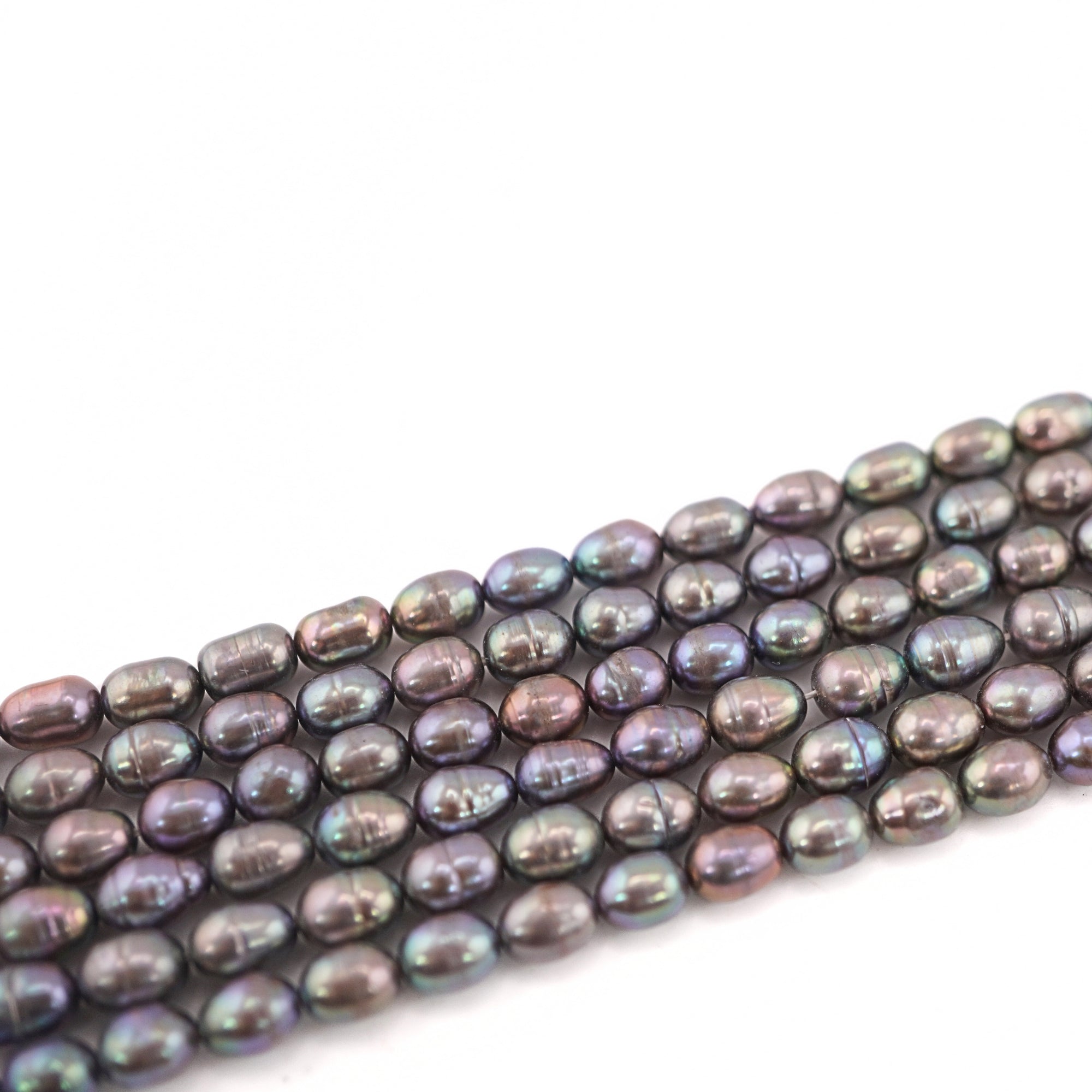 6 x 5 MM Peacock Oval Freshwater Pearls Beads