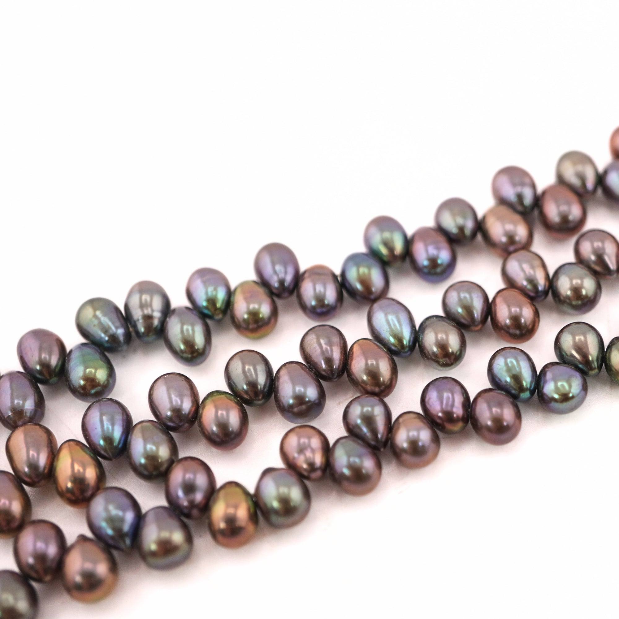 10 x 5 - 7 x 5 MM Peacock Oval Freshwater Pearls Beads