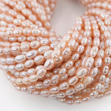 Freshwater oval pearls melon color

