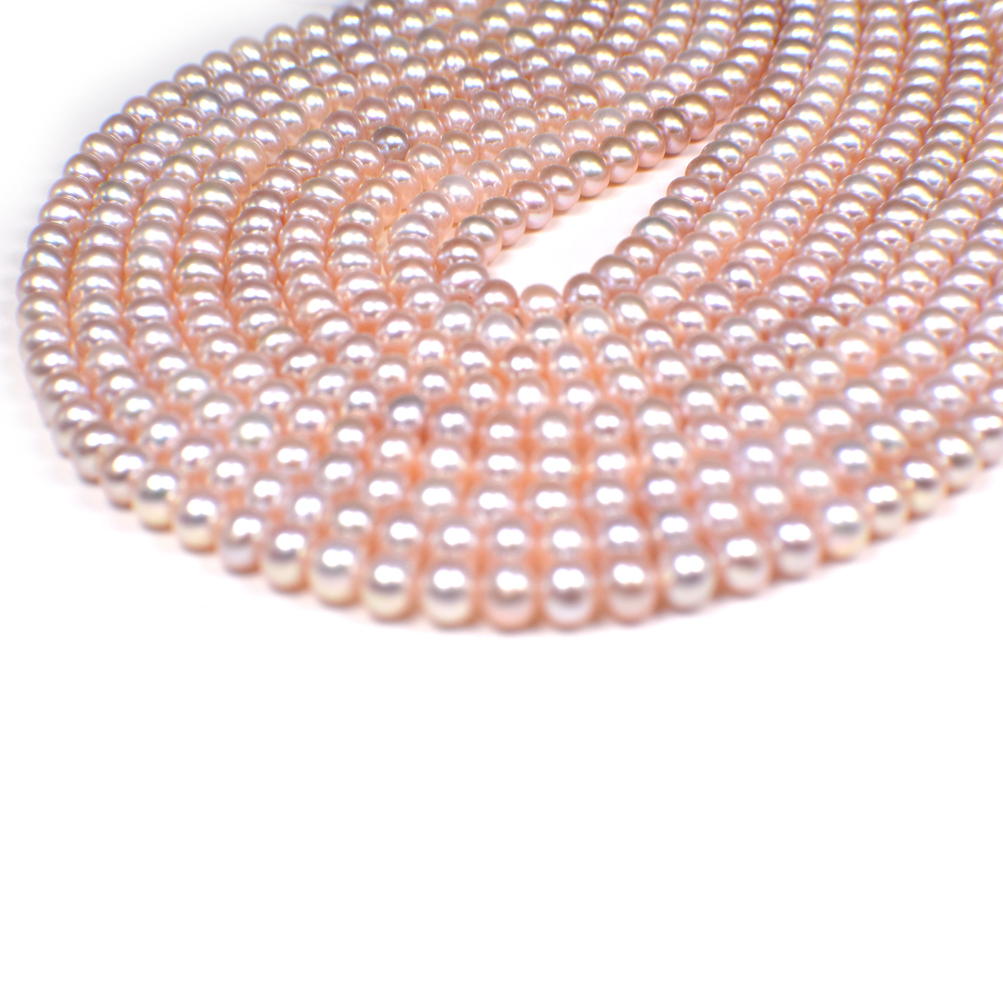 Glossy peach freshwater pearls

