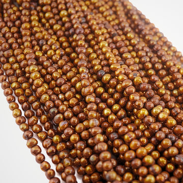 Golden freshwater pearls strand

