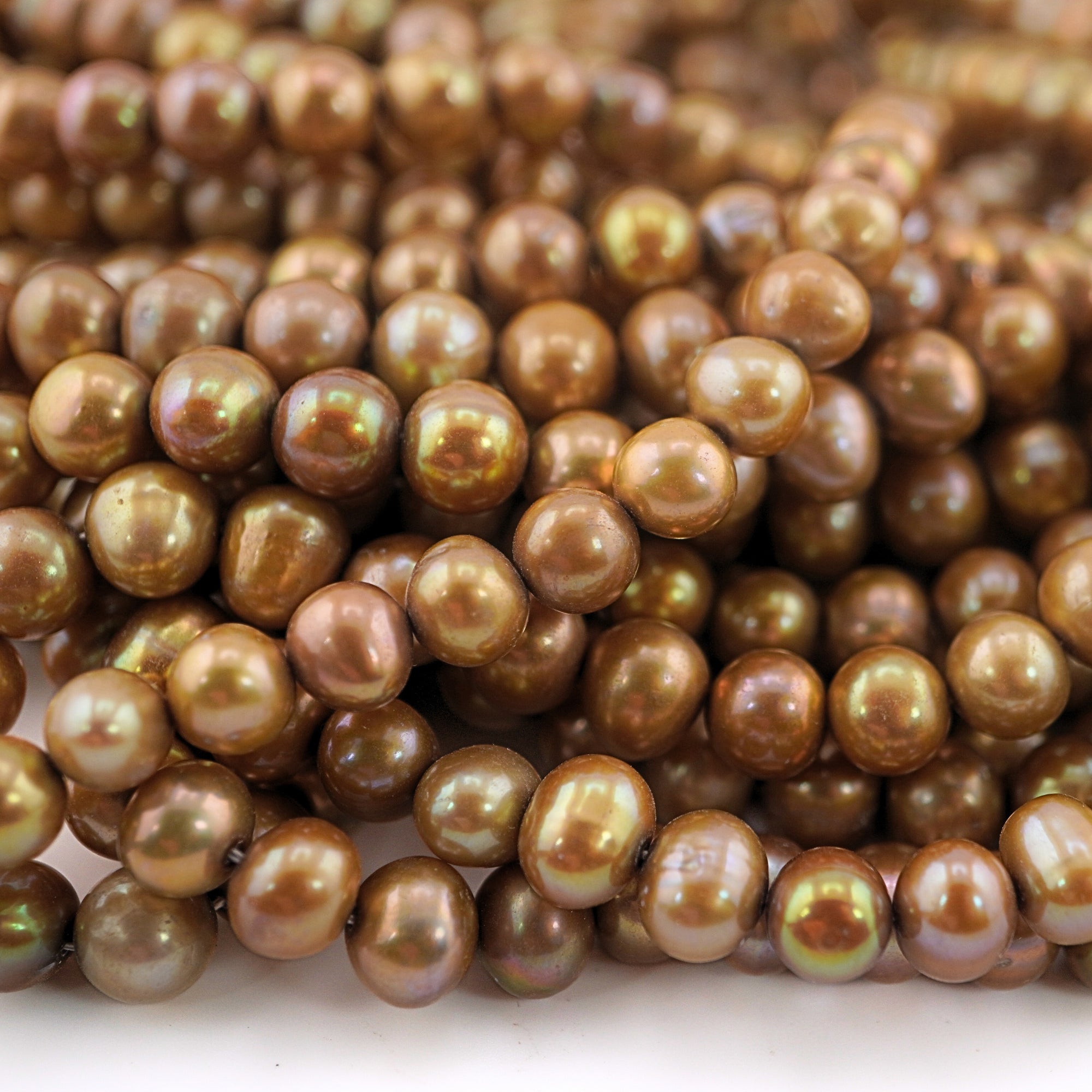 Golden water pearls for necklace making

