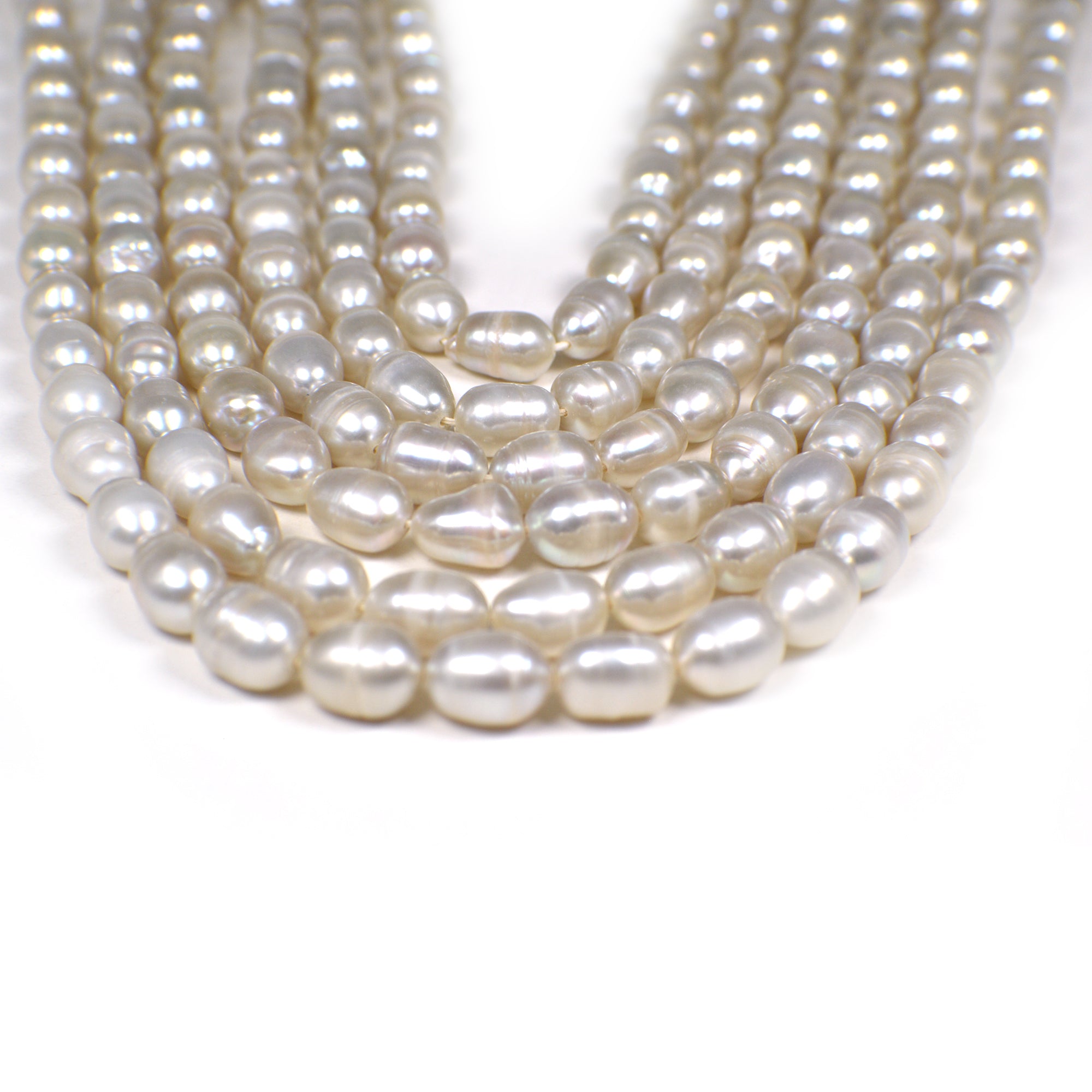 Gray oval pearls

