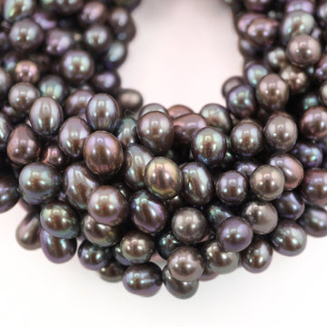 Handpicked Peacock Oval Pearls for Crafting

