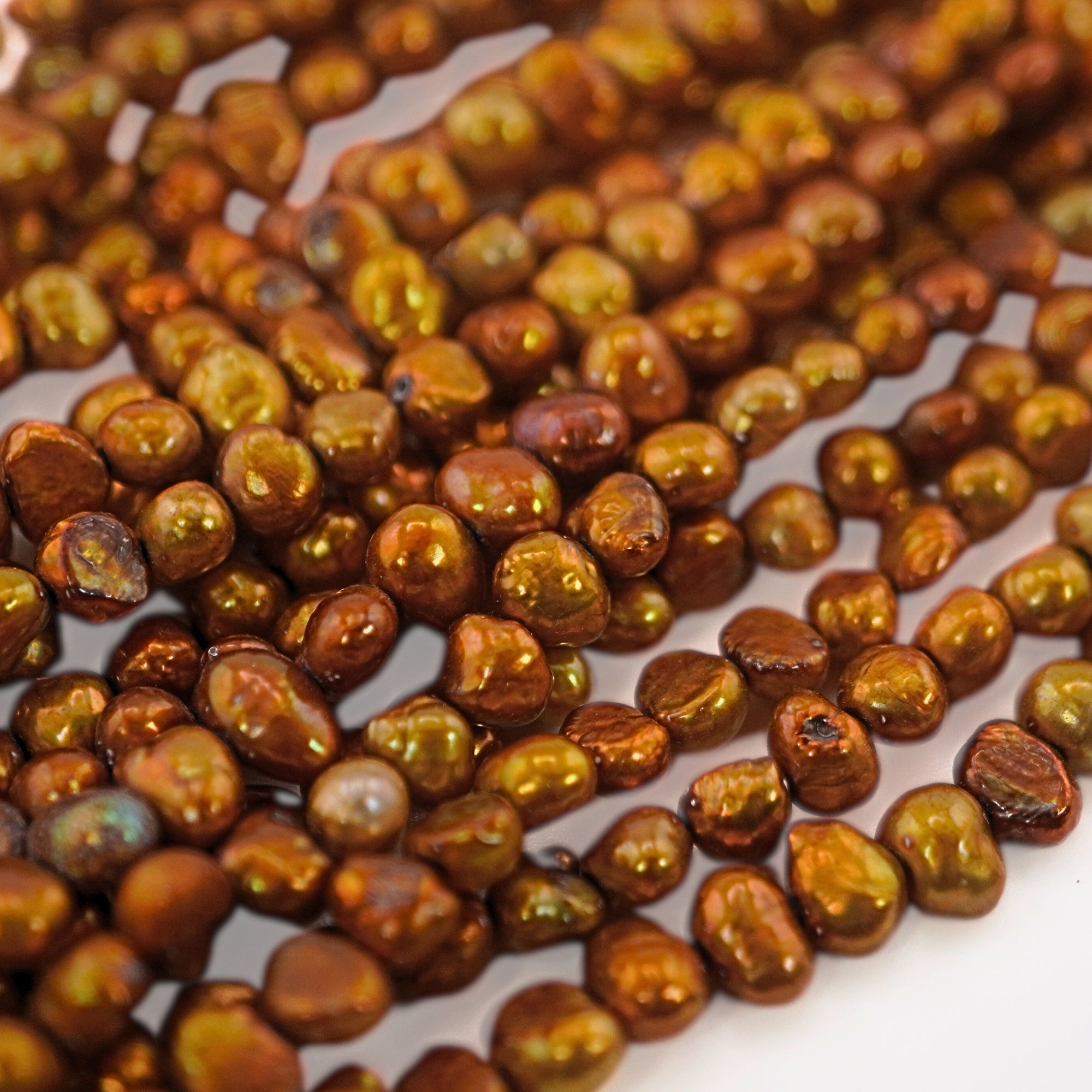 High-Luster Golden Freshwater Pearls for Jewelry

