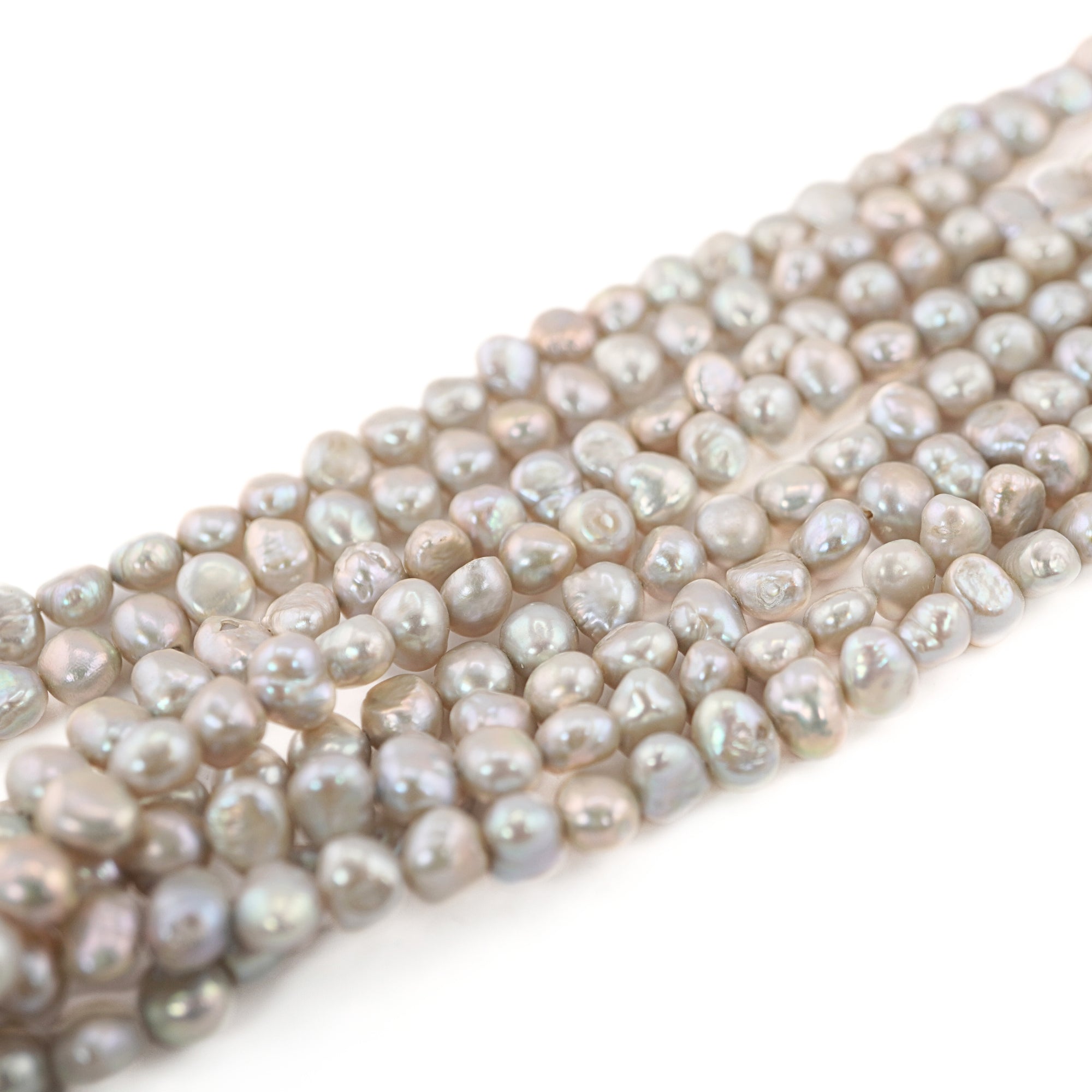 High-Quality Champagne Gray Baroque Pearl Beads

