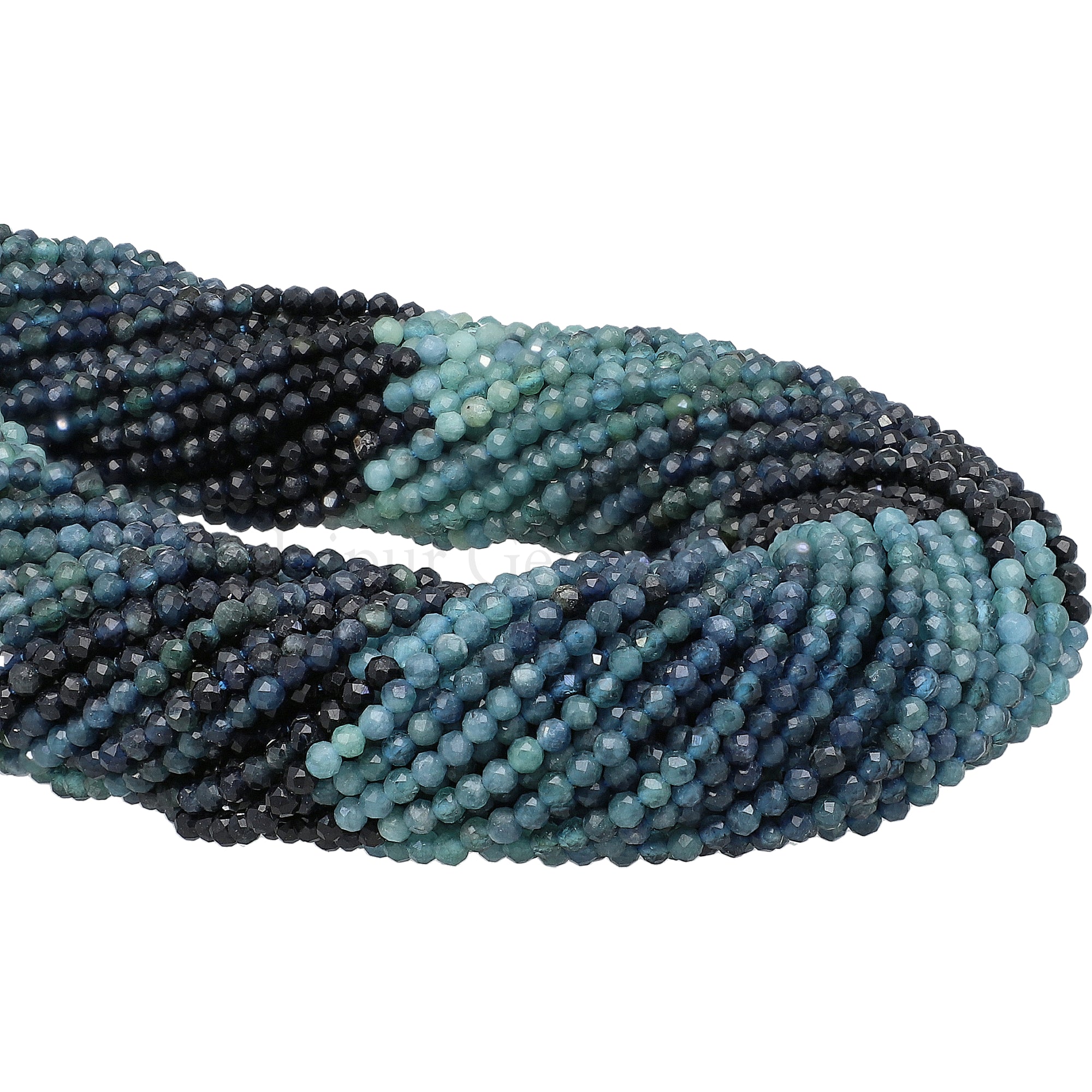 2 - 2.5 MM Multi Grandidierite Faceted Round Beads