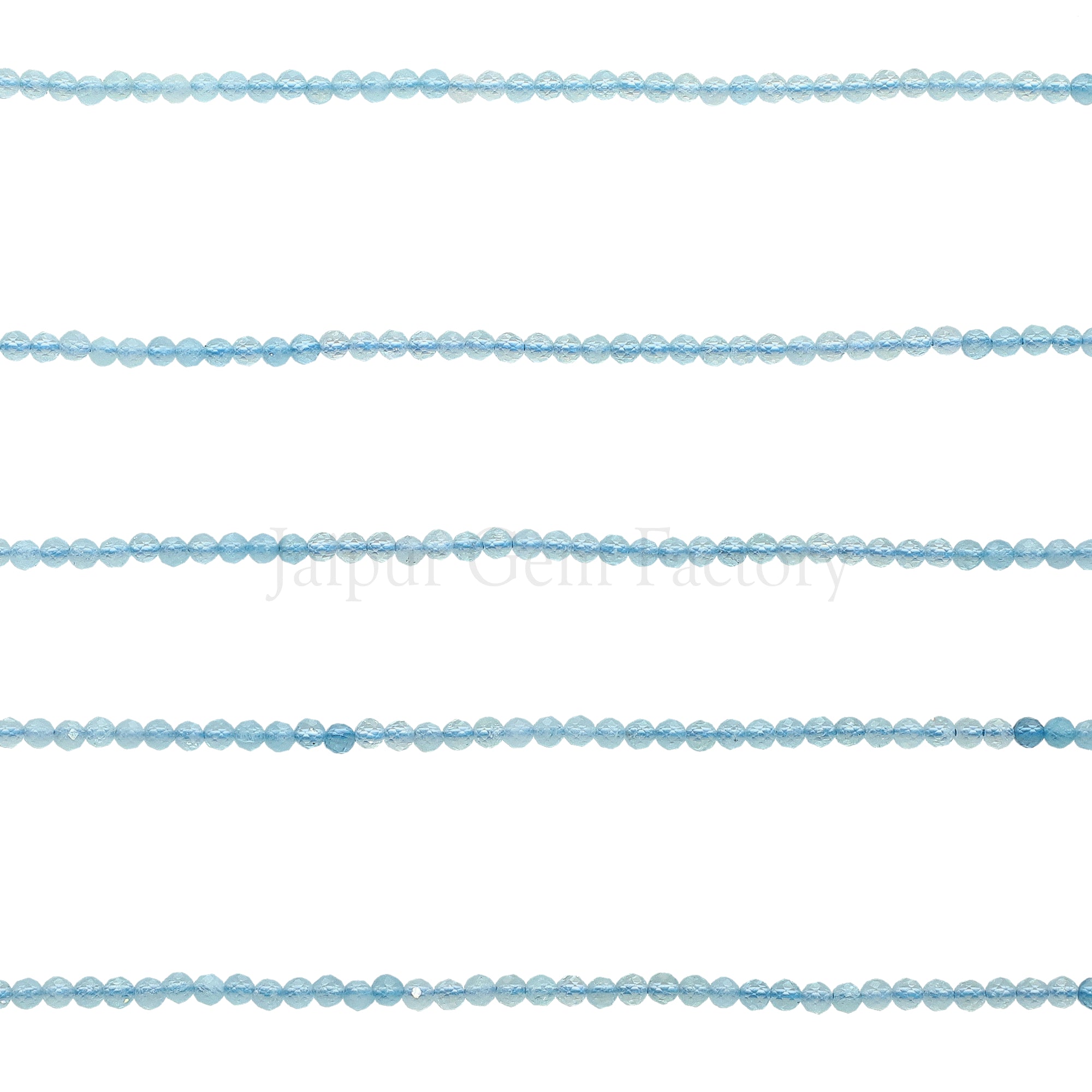 2.5 MM Multi Shaded Aquamarine Faceted Round Beads