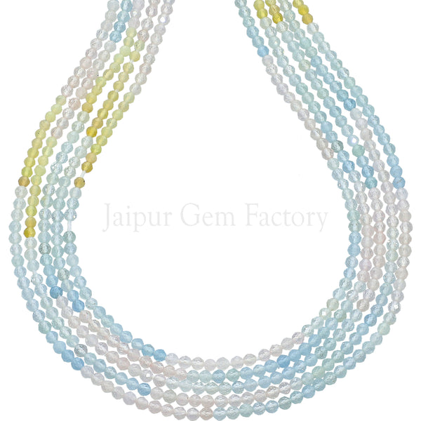 2.5 MM Multi Color Beryl Faceted Round Beads