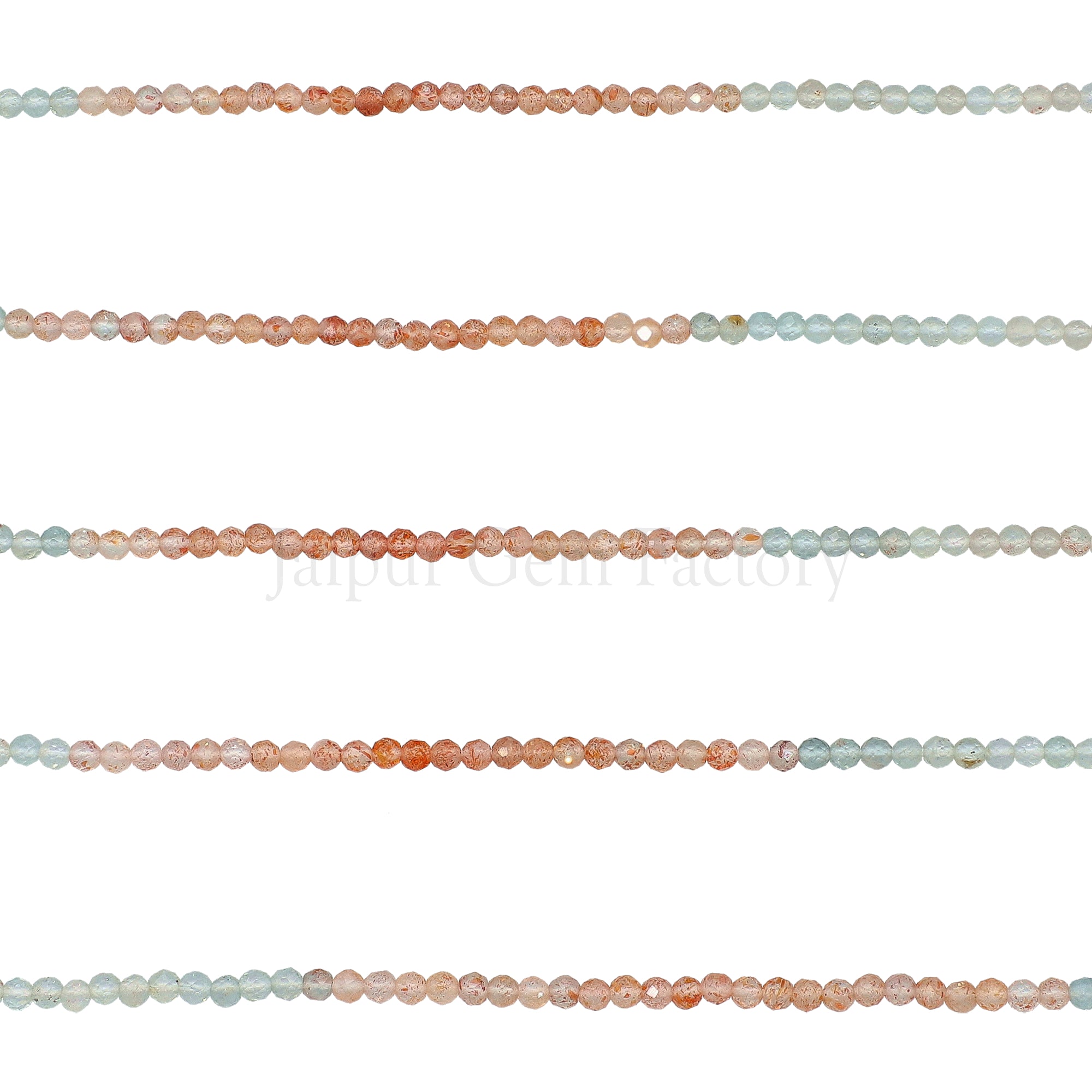 2.5 MM Natural Oregon Sunstone Faceted Round Beads