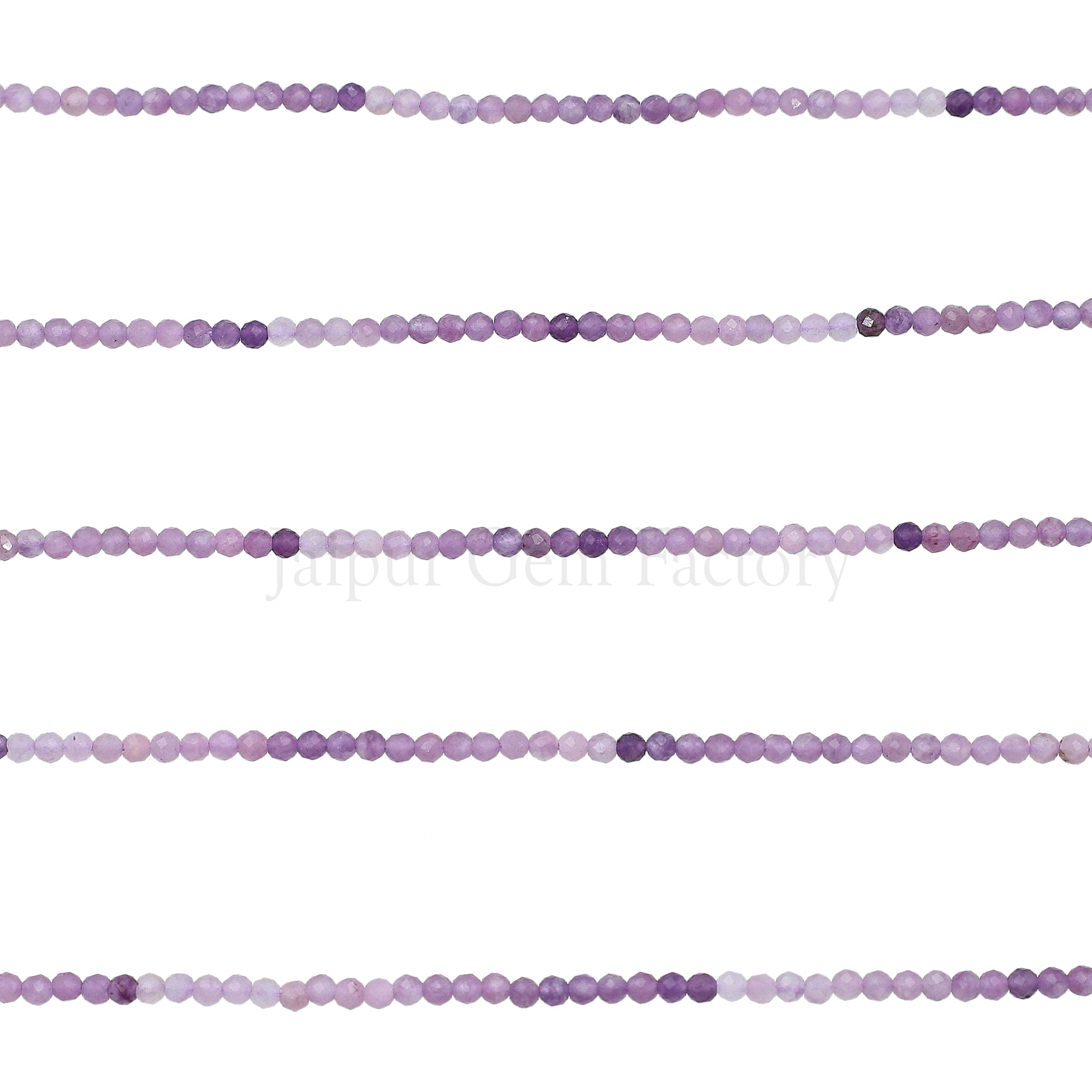 2.5 MM Natural Lepidolite Faceted Round Beads