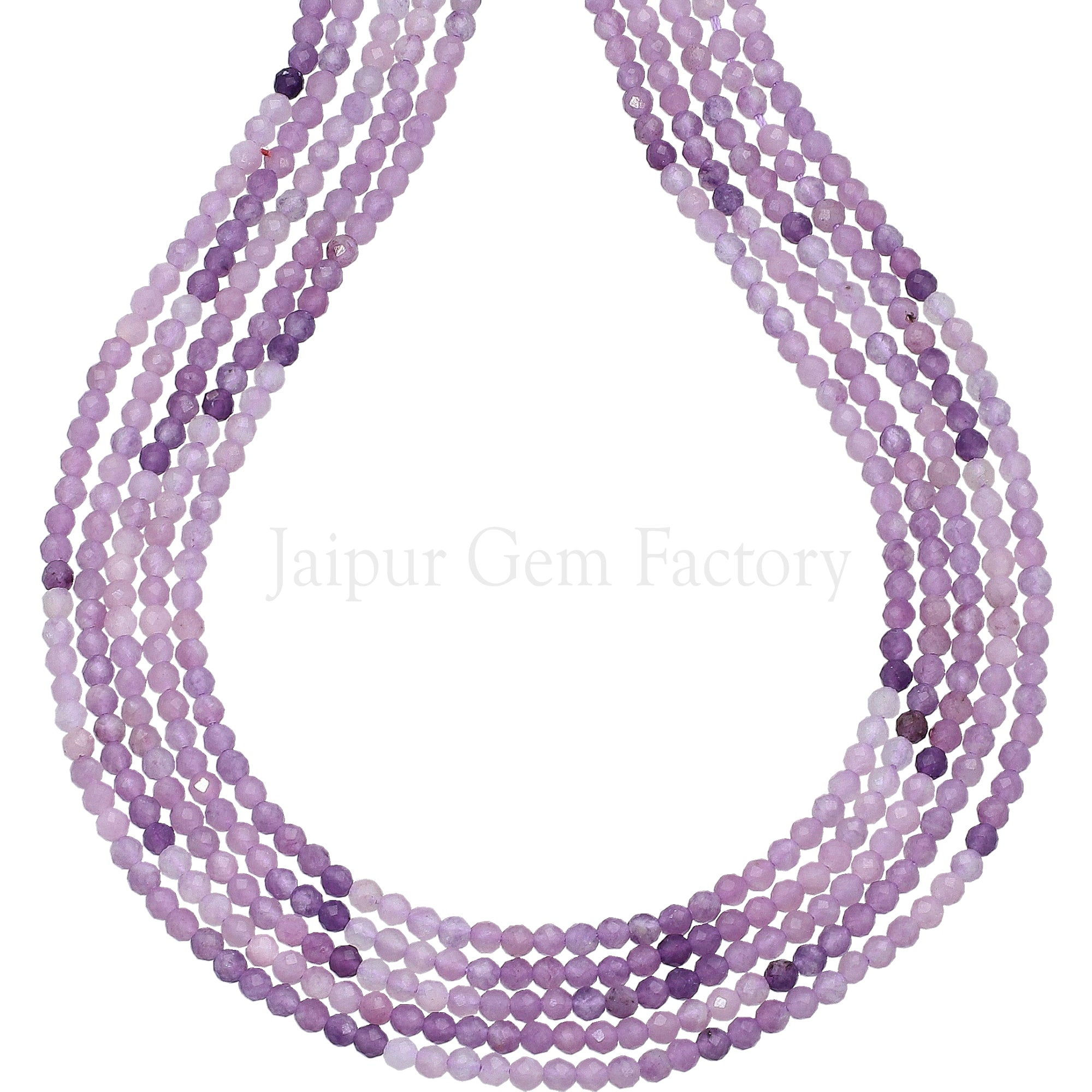 2.5 MM Natural Lepidolite Faceted Round Beads