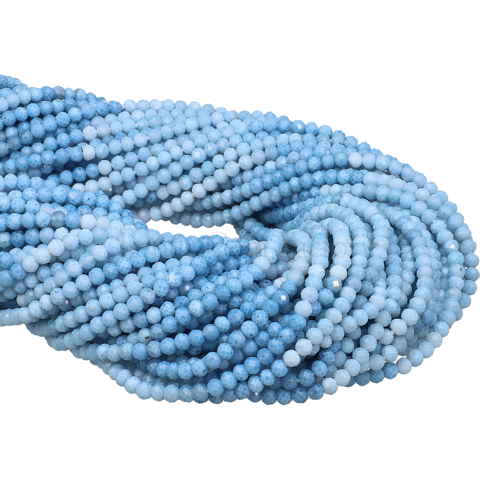 2.5 MM Natural Shaded Blue Opal Faceted Round Beads