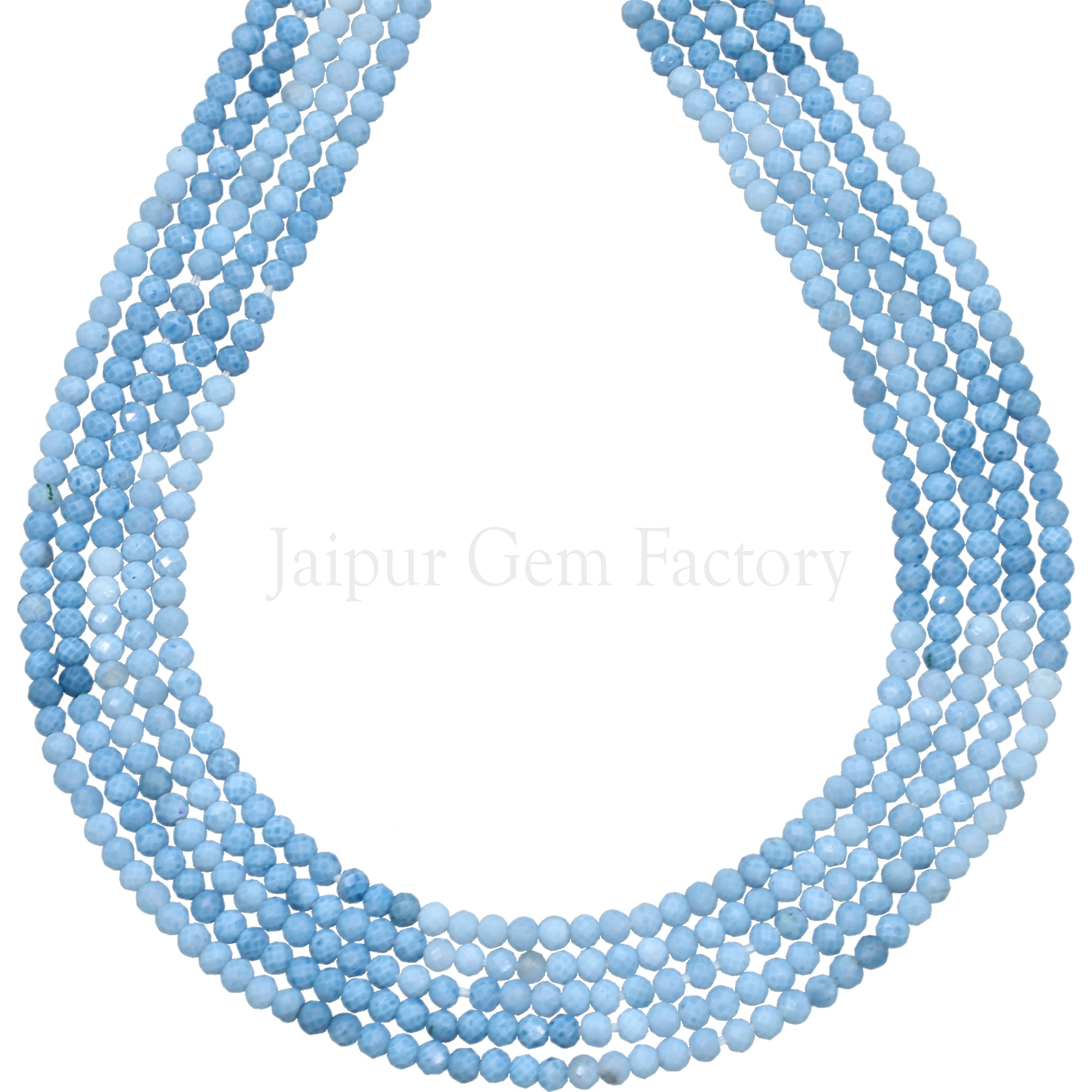 2.5 MM Natural Shaded Blue Opal Faceted Round Beads