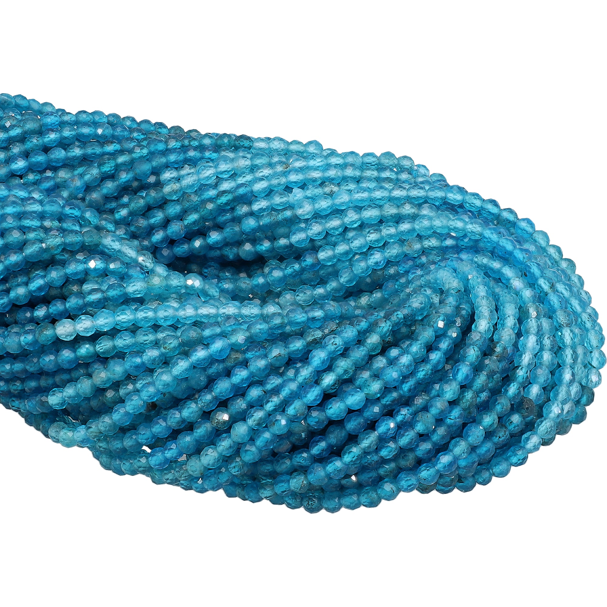 2.5 MM Apatite Faceted Round Beads