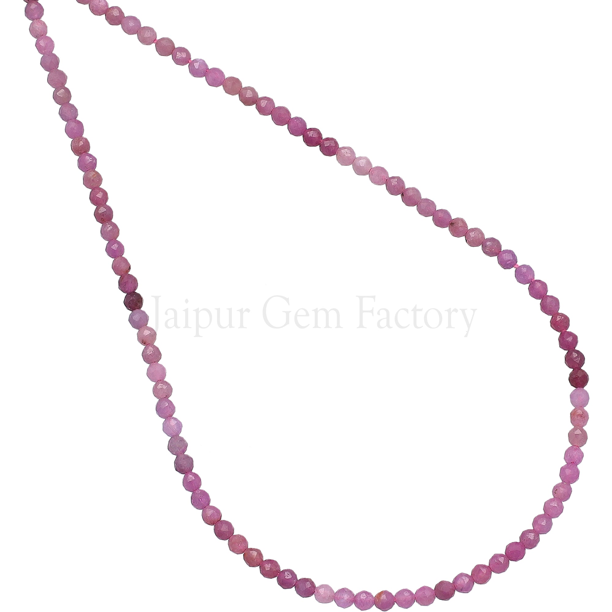2.5 - 3 MM Natural Pink Sapphire Faceted Round Beads