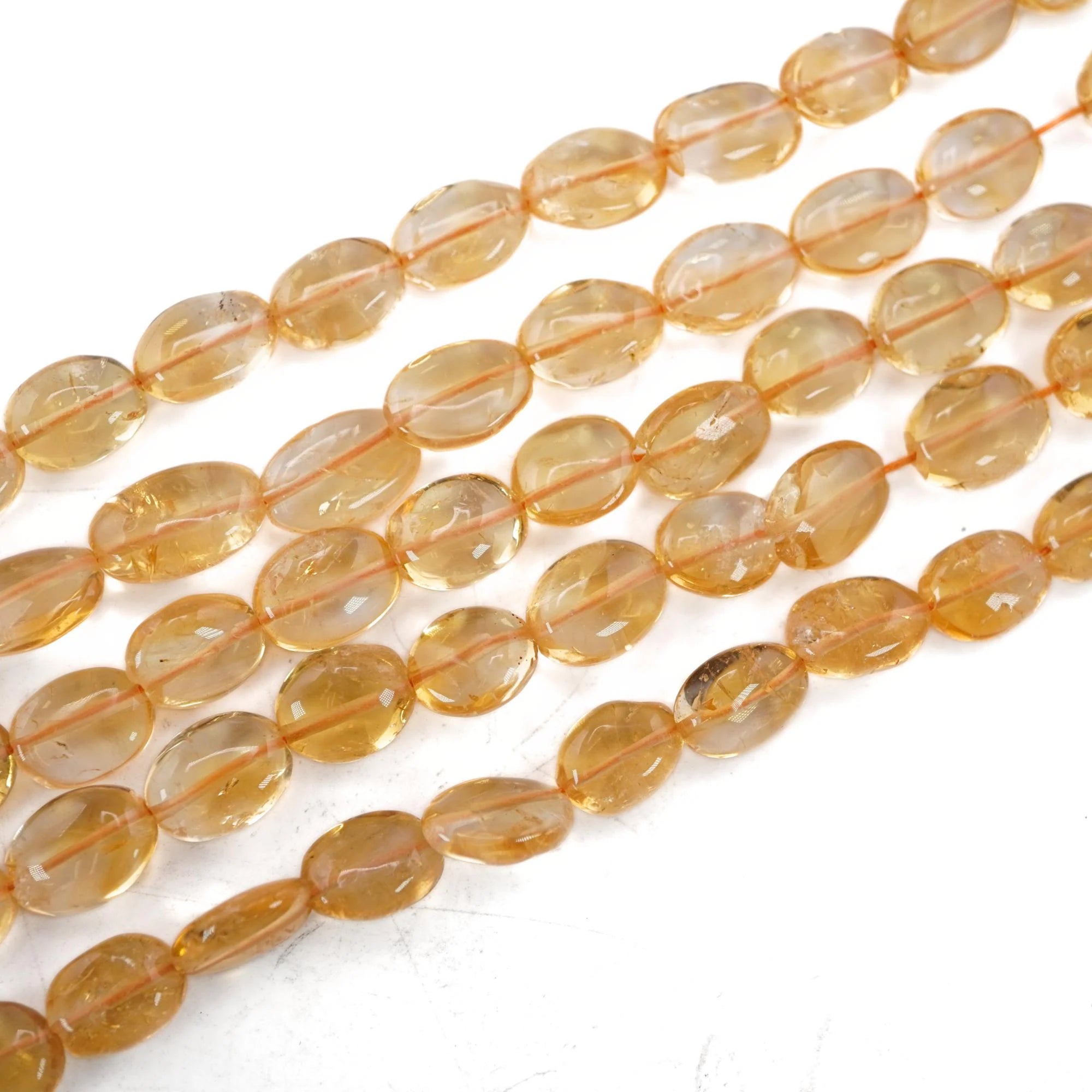 Citrine Smooth Oval Shape Gemstone Strand Beads 