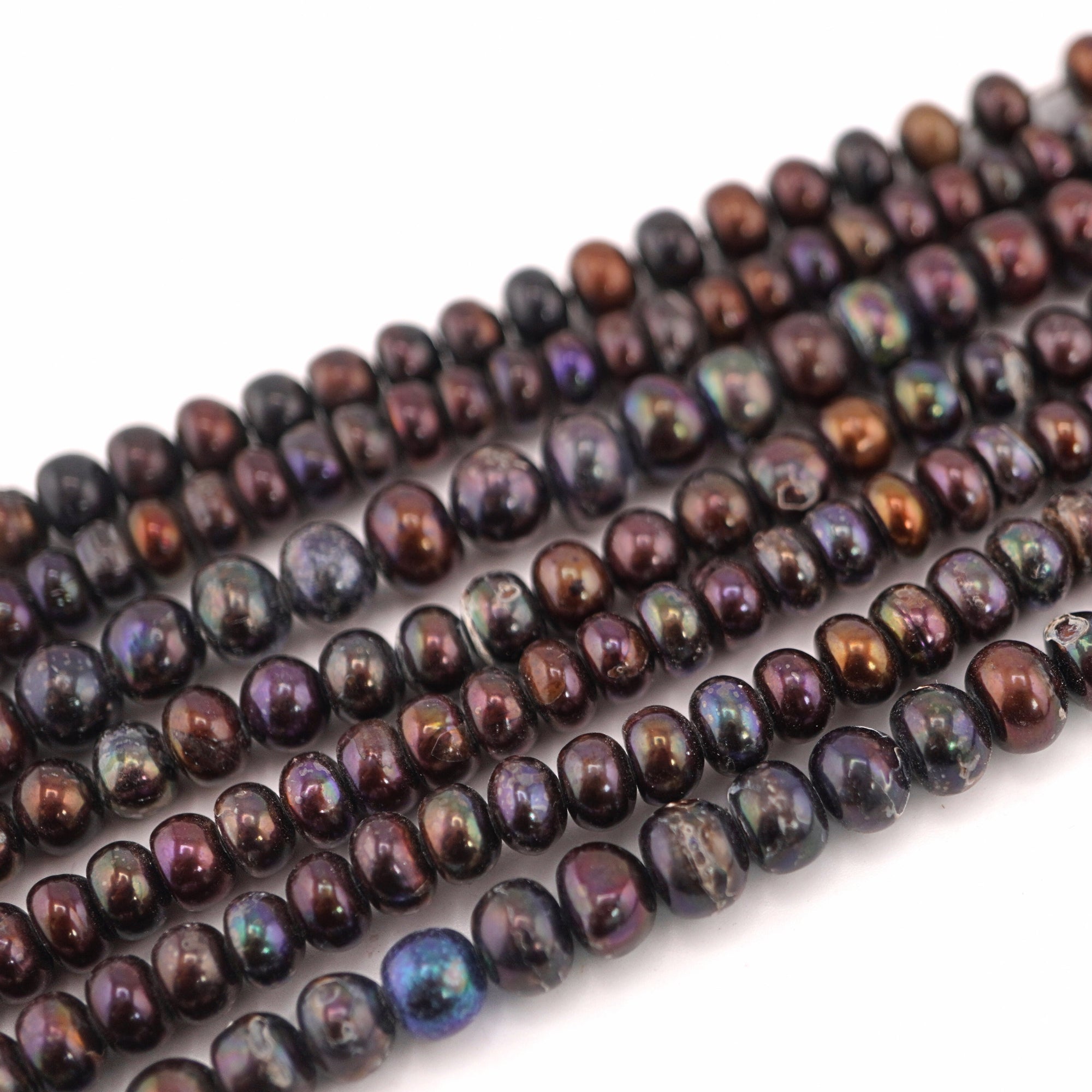 Iridescent Peacock Potato Freshwater Pearls
