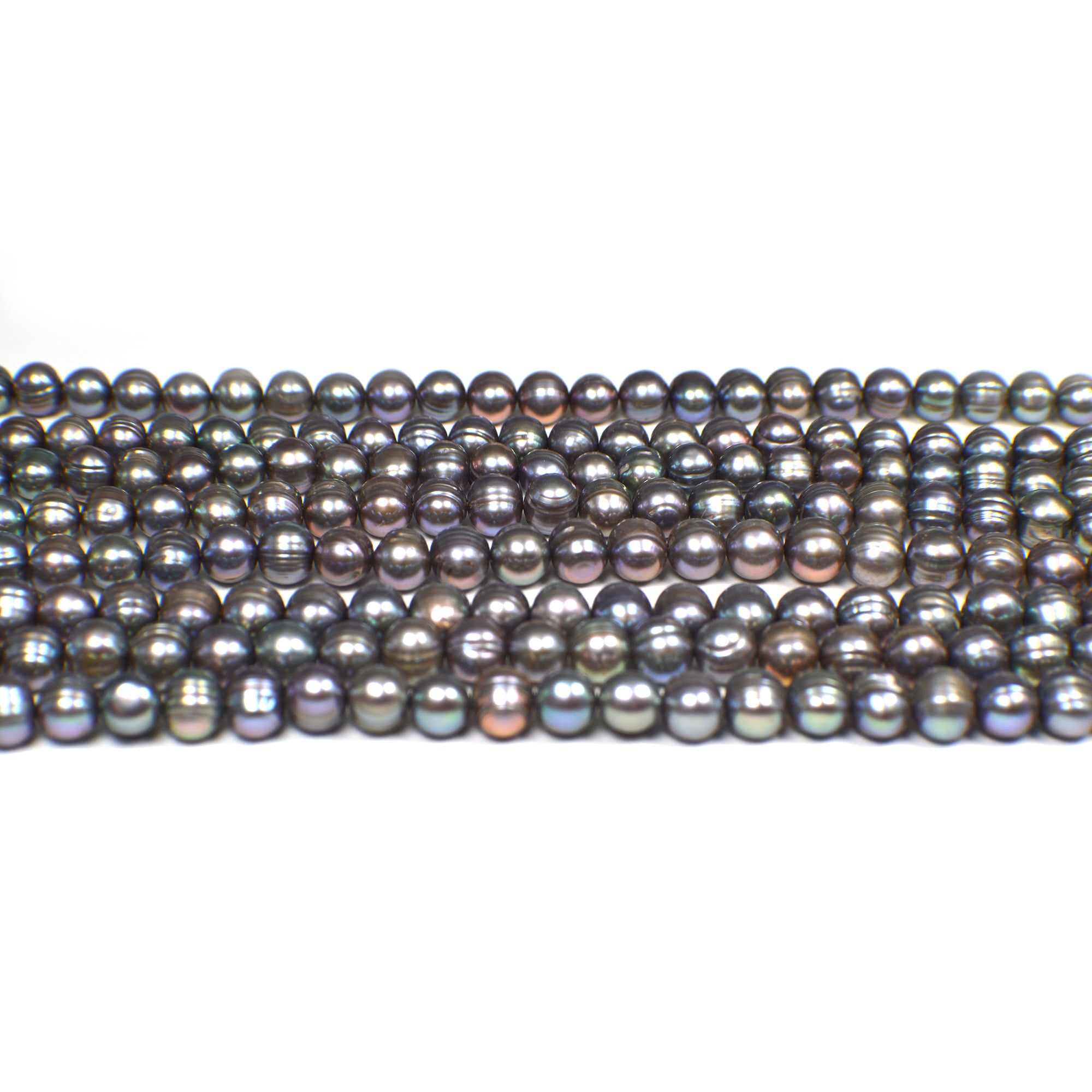 Iridescent freshwater pearl strand

