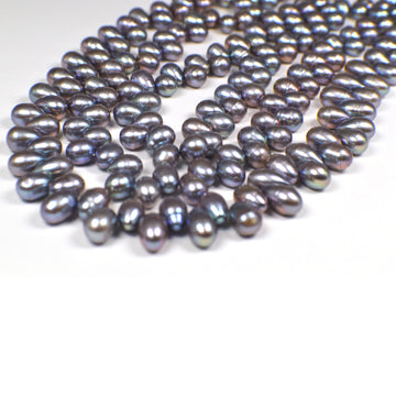 10 x 7 - 12 x 7 MM Peacock Rice Freshwater Pearls Beads