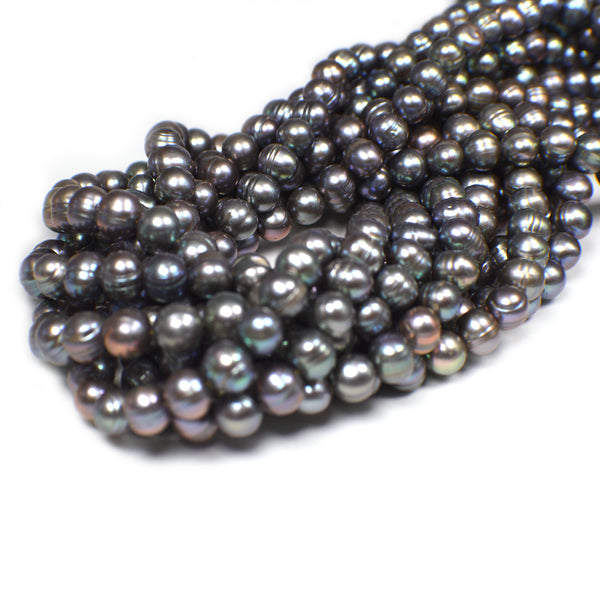 7.5 - 8 MM Peacock Potato Freshwater Pearls Beads
