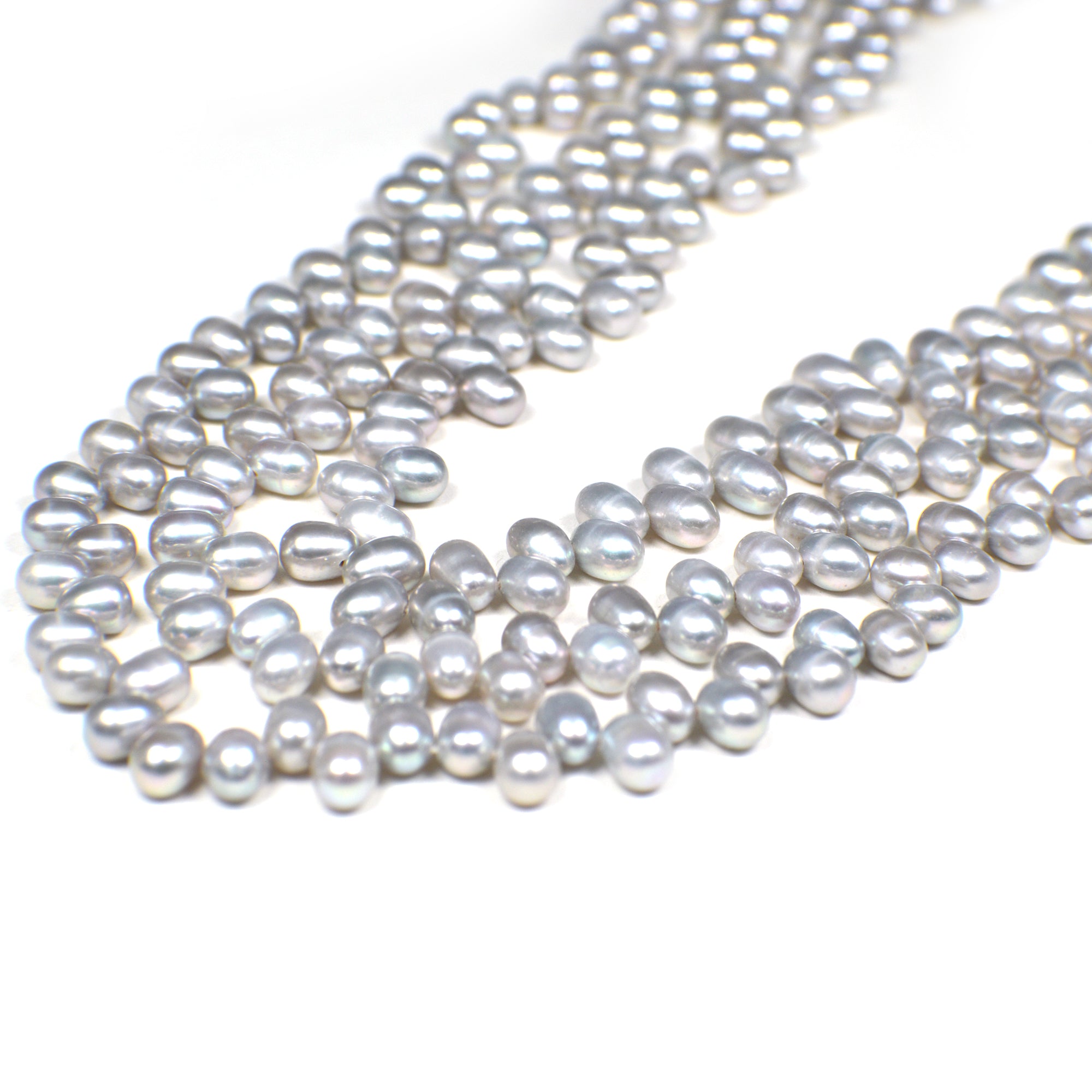 6x5 - 7x5 MM Gray Rice Freshwater Pearls Beads