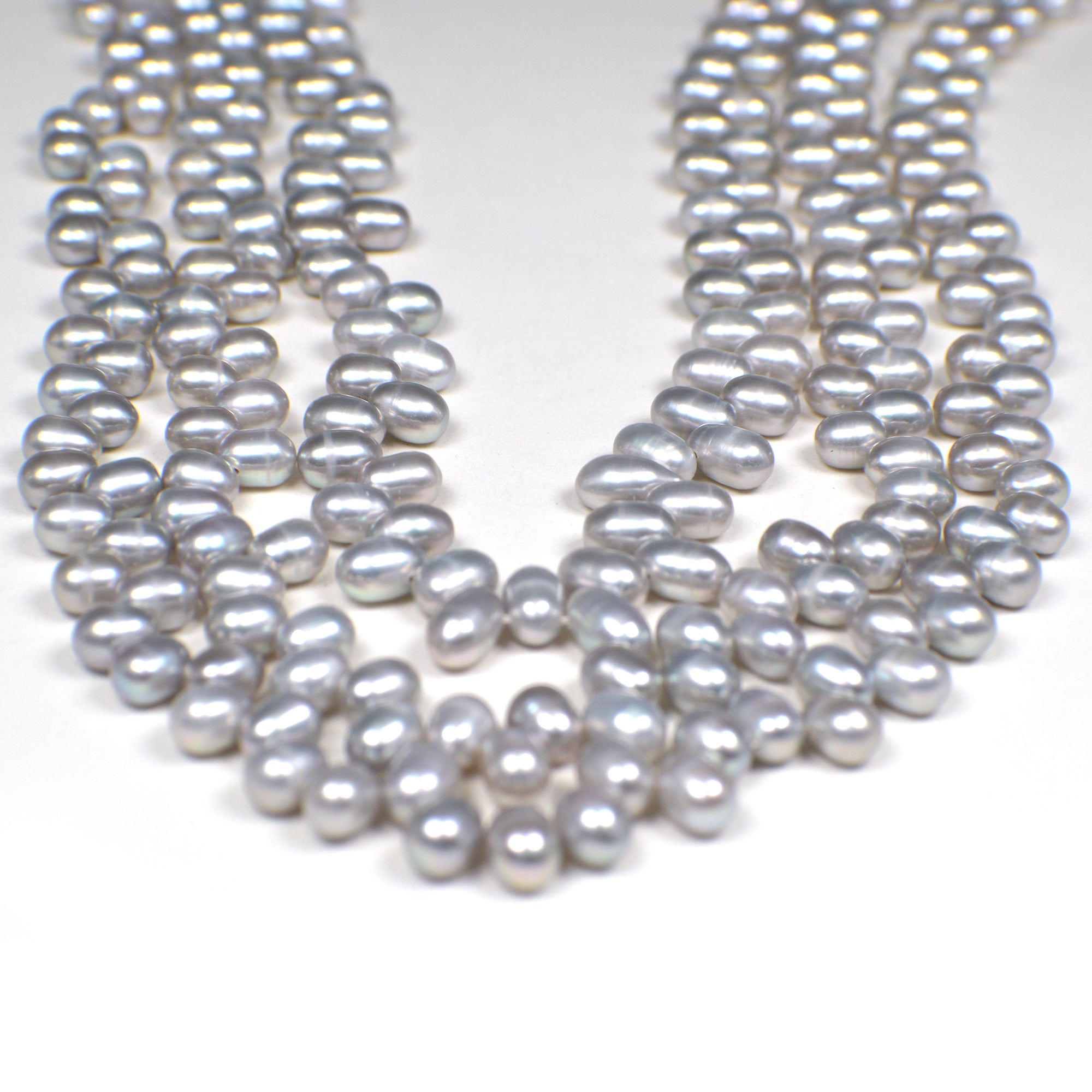 6x5 - 7x5 MM Gray Rice Freshwater Pearls Beads